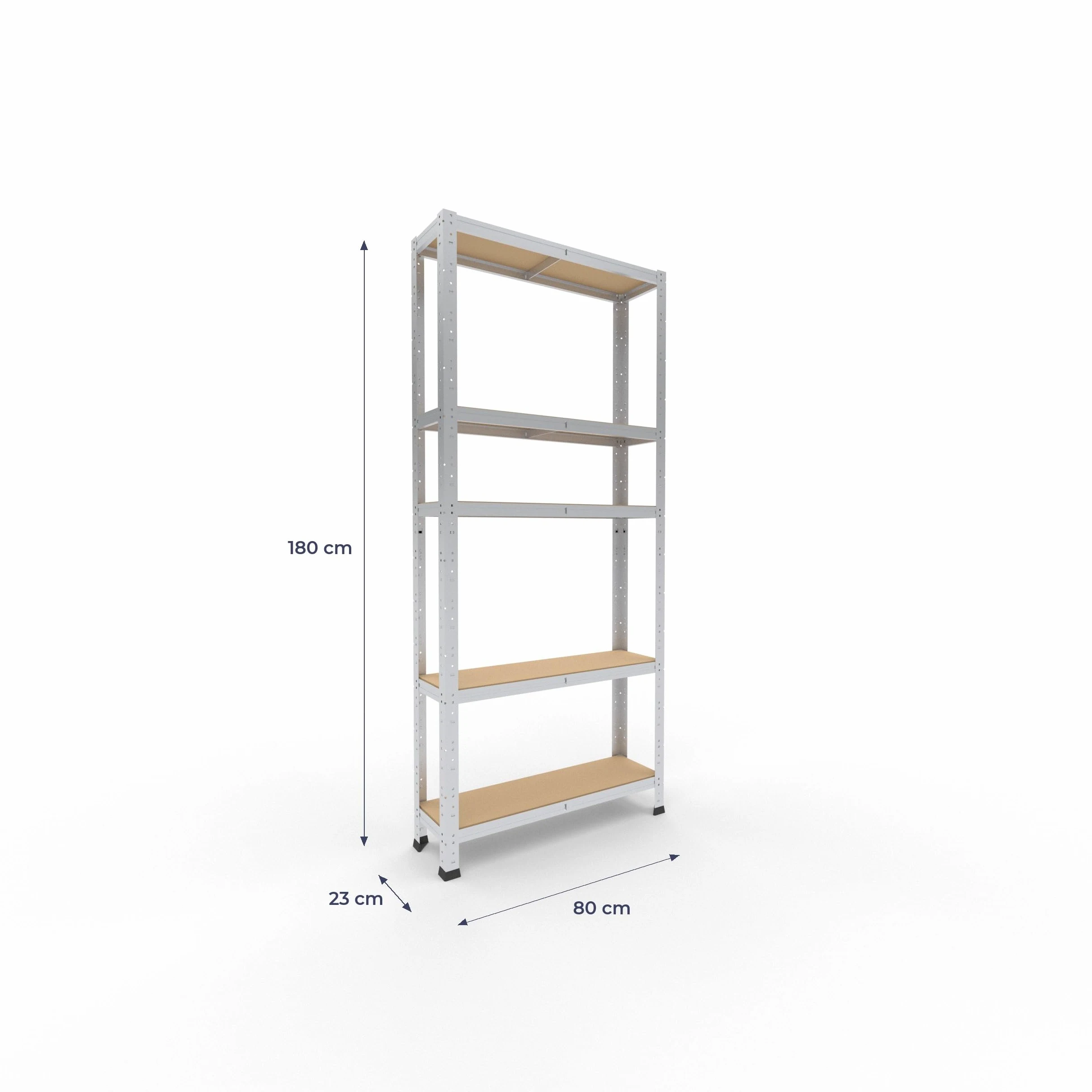 shelfplaza® 180x80x23cm HOME Scaffale metallo per carichi pesanti zincato con 5 ripiani con 175kg capacità di carico/Scaffali in metallo per garage come scaffali per ripostiglio o officina