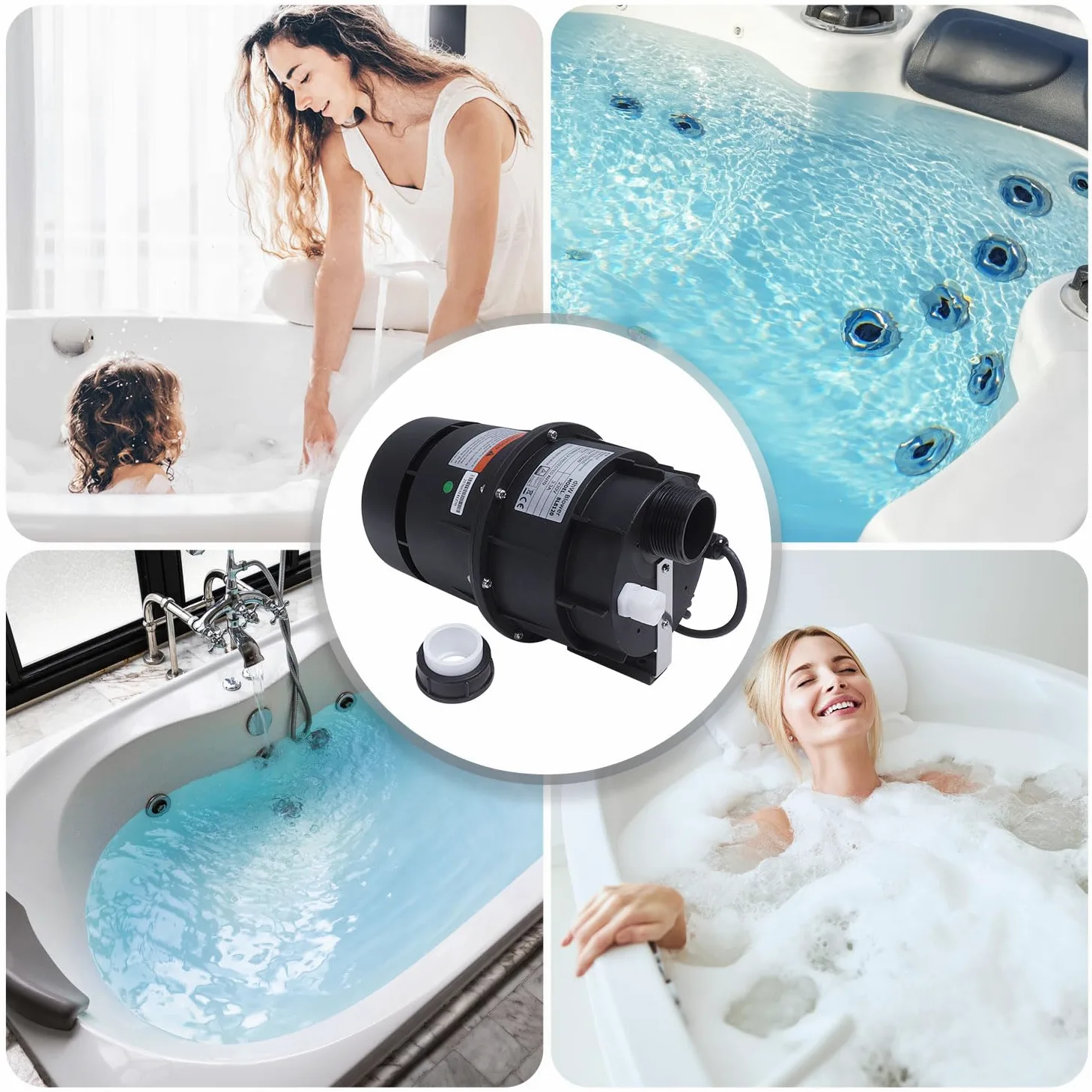 AQUADE Ventilatore per vasca idromassaggio, silenzioso, pneumatico, 700 W, per vasca idromassaggio, per vasca idromassaggio, per vasca idromassaggio, per esterni, giardino, esterni, 700 W, 230 V