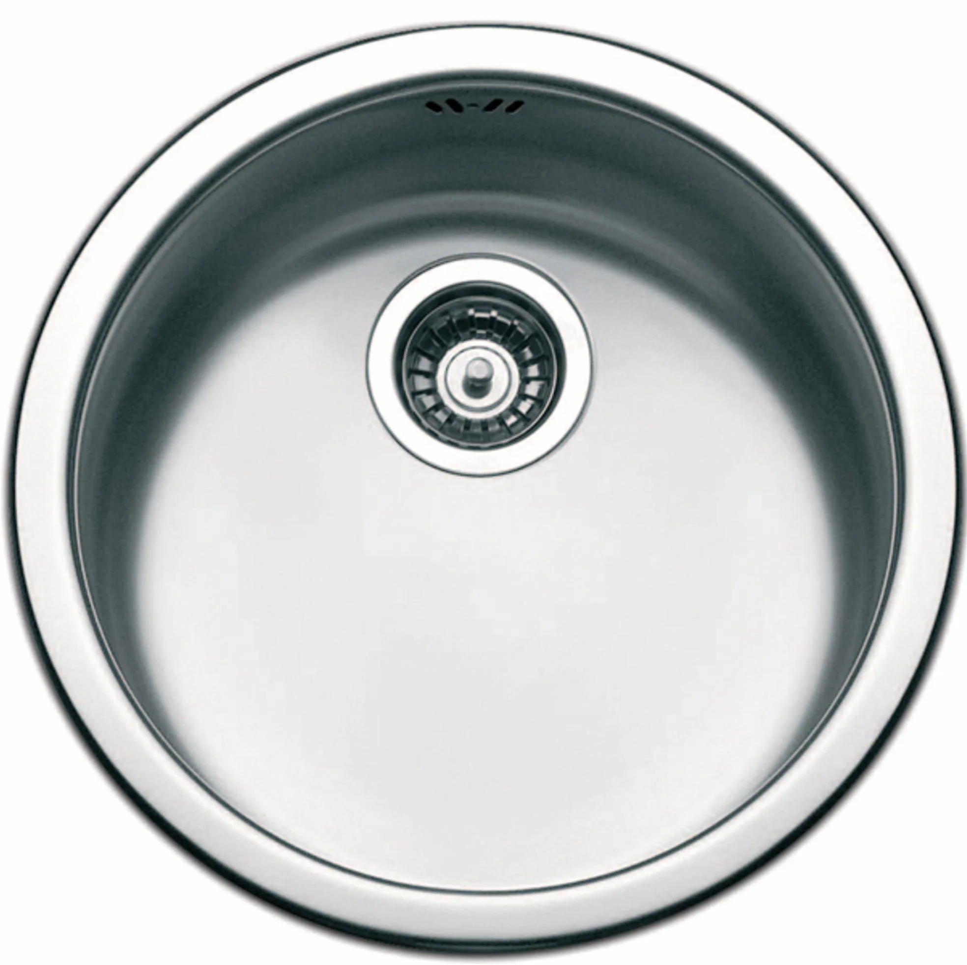 Lavello Cucina Circum CIVIIBC, Tondo Inox Spazzolato, Ø 43,5 cm, Altezza 20 cm, Incasso made in Italy