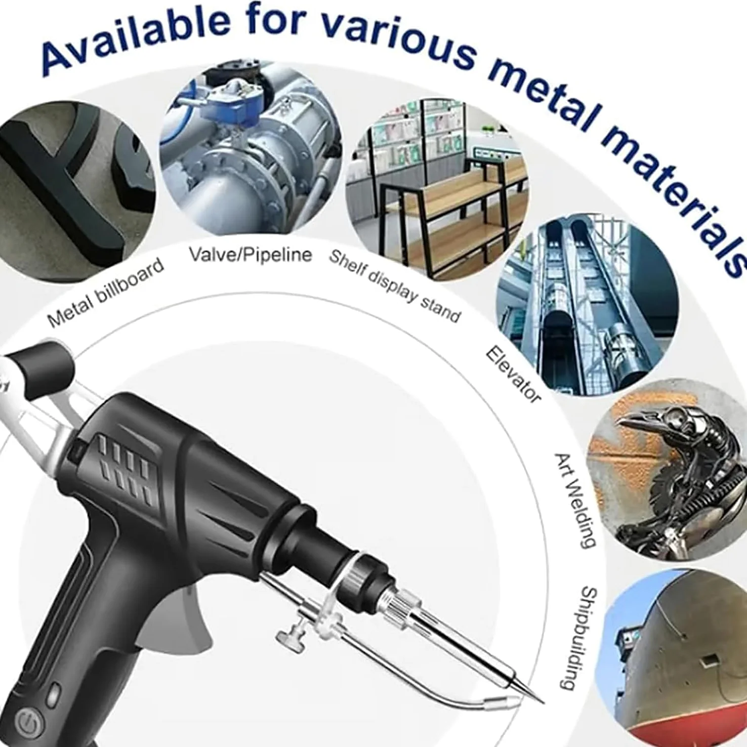 Ayyecoeeye - Set di 5 saldatori Ayyecoeeye, versatile pistola per saldatura laser industriale, riscaldata internamente, set di pistole per saldatore multifunzione, per casa industriale fai da te (nero