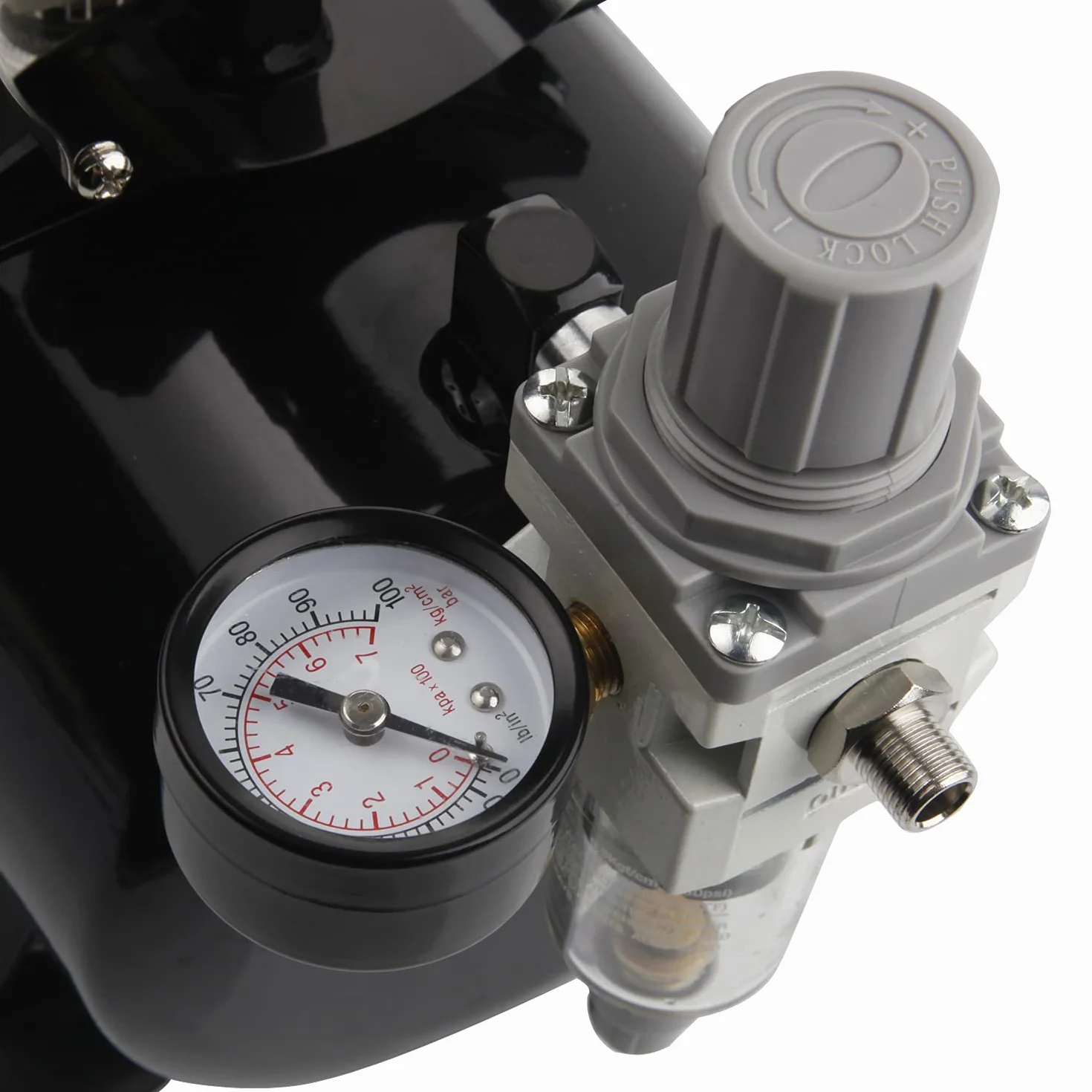Airgoo Compressore per aerografo Lusso AG-326 con due ventole di raffreddamento e serbatoio dell'aria da 3 l, regolatore, trappola idratante per,tatuaggio, grafica e così via