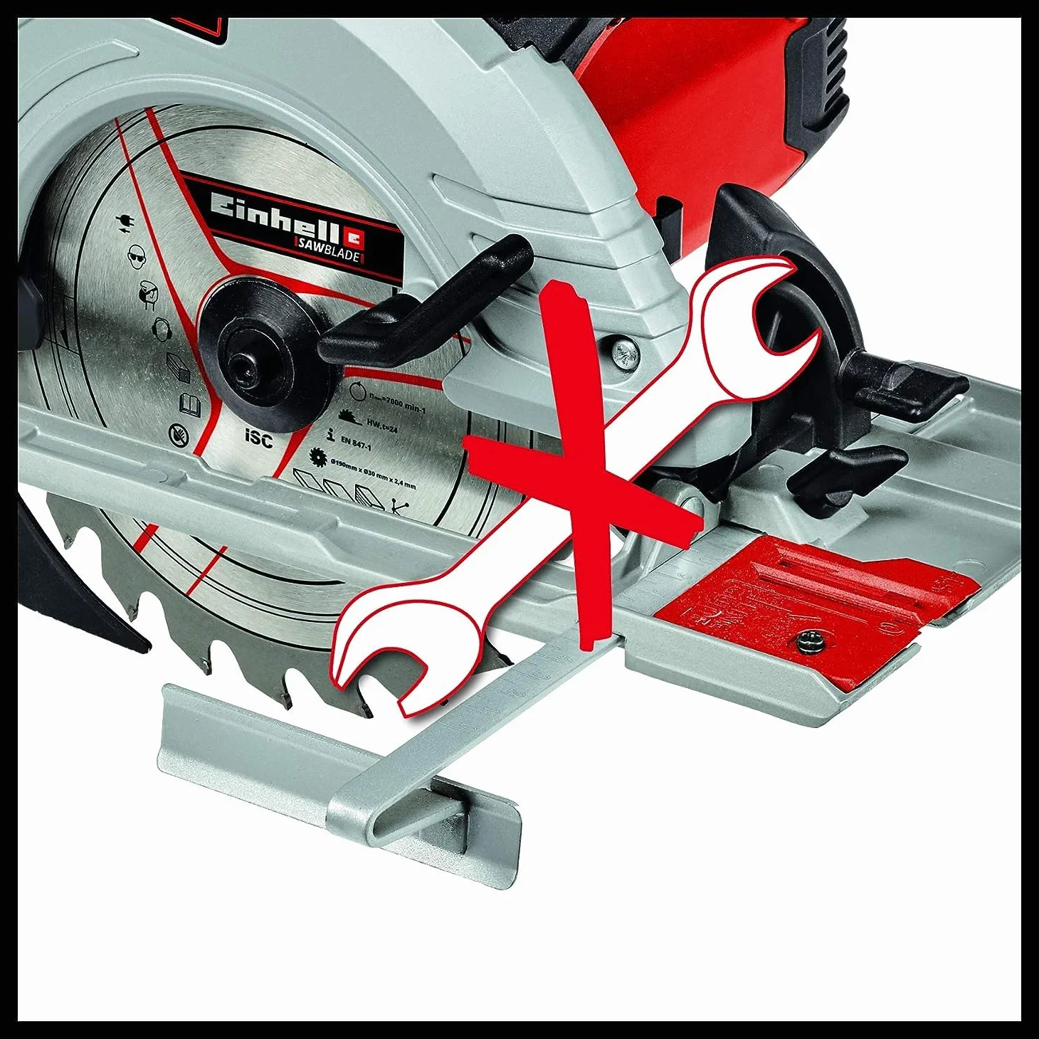 Einhell TE-CS 190/1 Sega circolare (tensione 230 V, 1500 W, giri al min. 5500, lama Ø190 x Ø30, taglio max 66 mm)