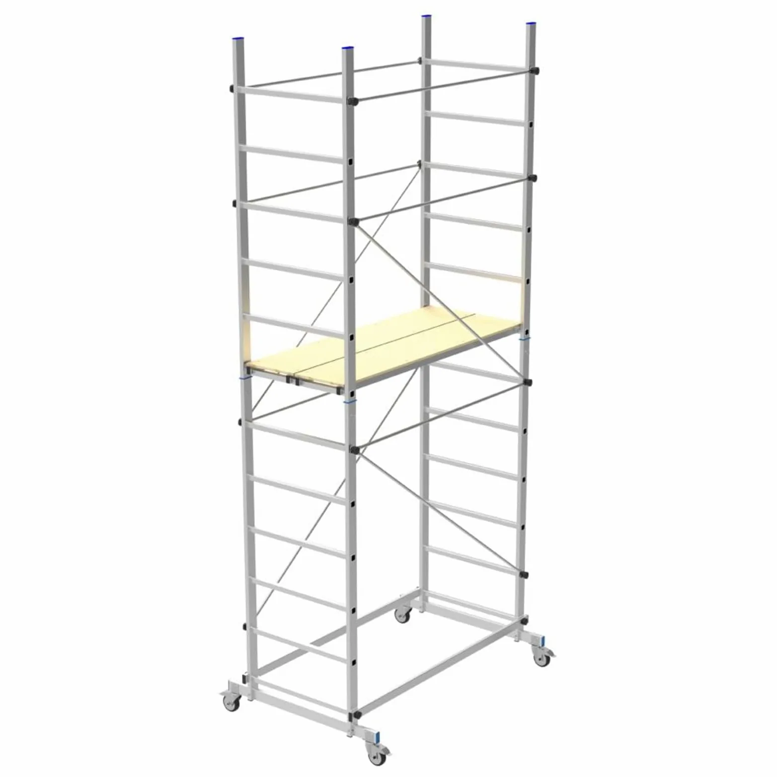 Trabattello in alluminio H3,60 M 2 semipiani e 4 ruote Ø 125 Marchetti ZEUS
