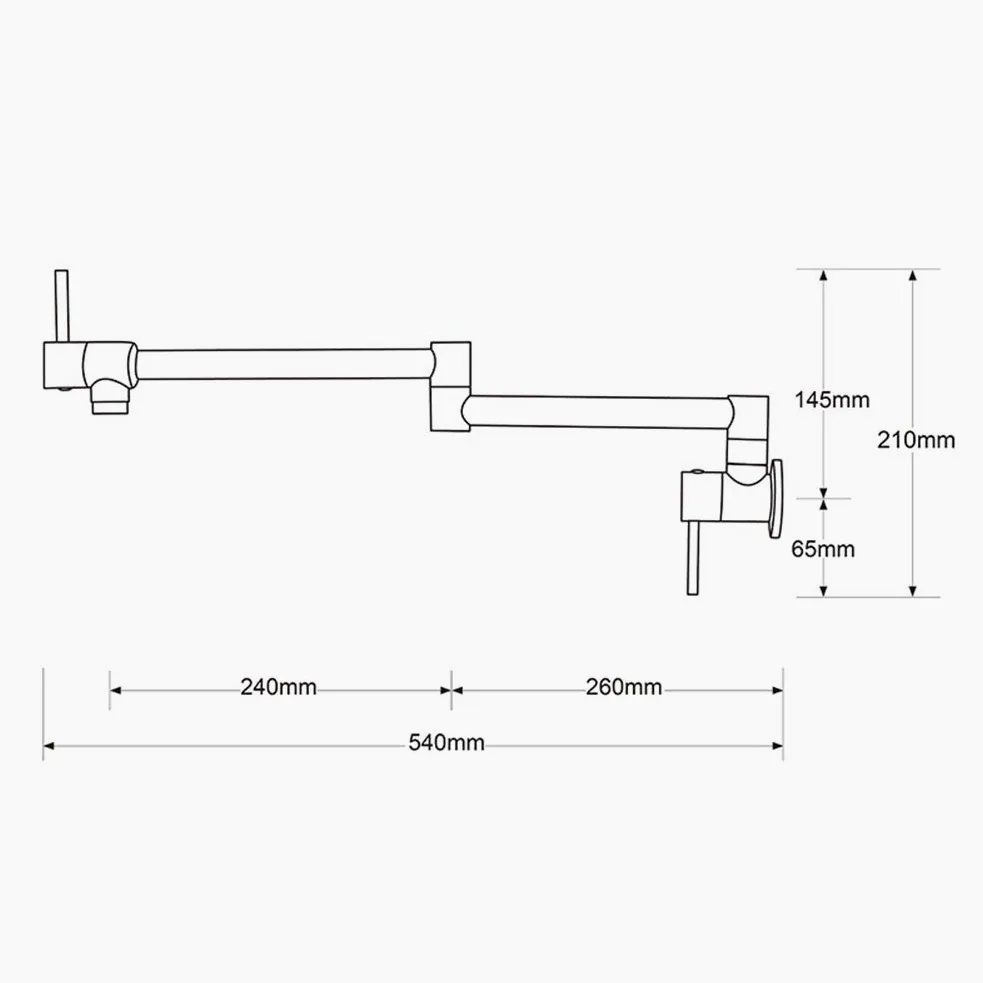 POT FILLER rubinetti della cucina, due maniglie Un lavandino rubinetto del foro, installazione a parete cucina contemporanea Rubinetti, Ottone,Cromo