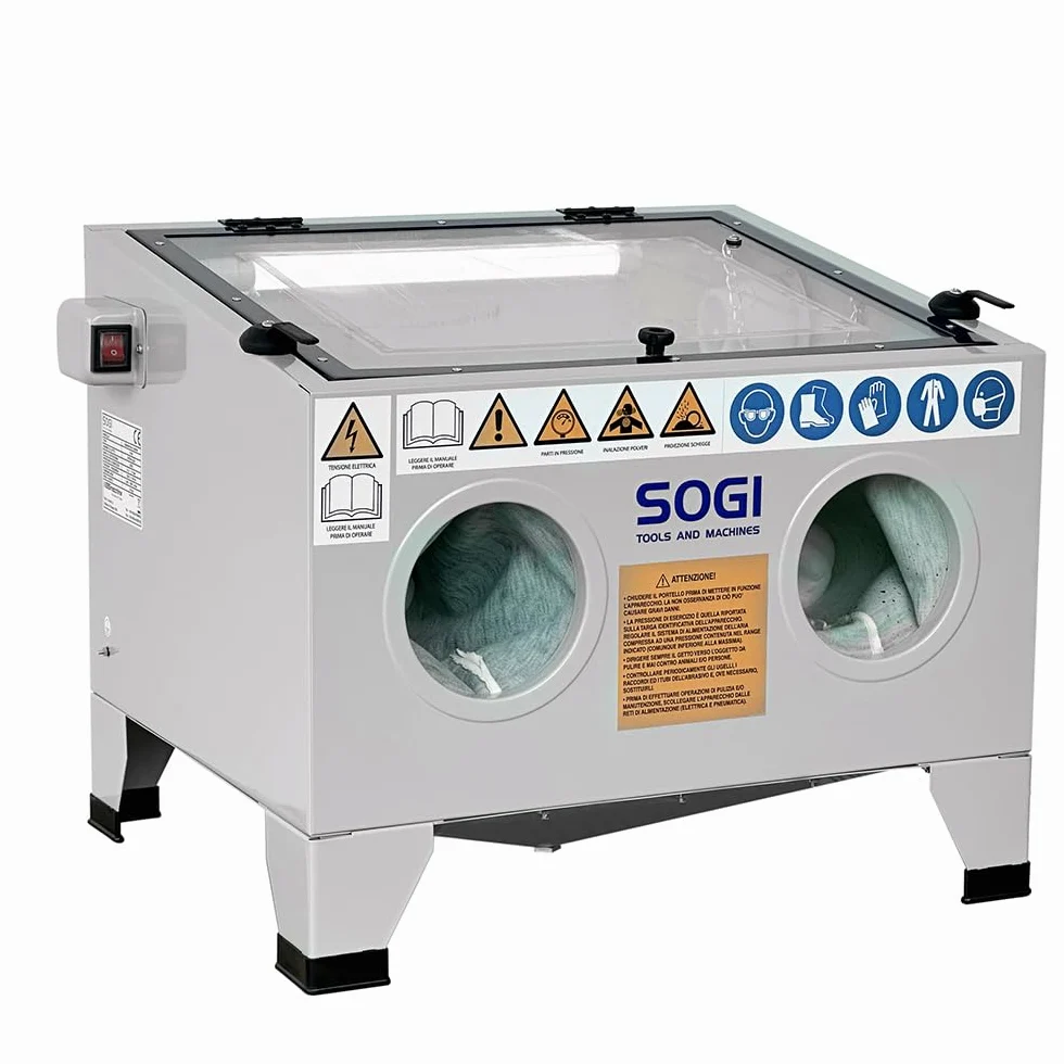 SOGI S-56 Sabbiatrice da banco professionale - 95 L - cabina di sabbiatura 580x480x300 mm - con accessori