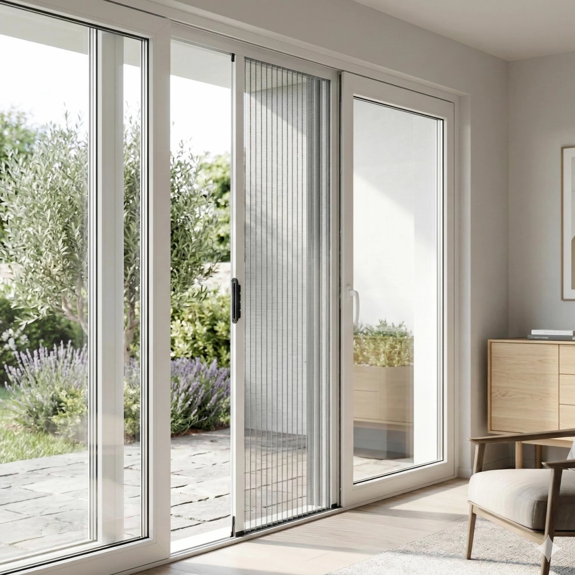 Zanzariera Plissettata Porta Finestra 120x240 cm diversi colori (Bianco)