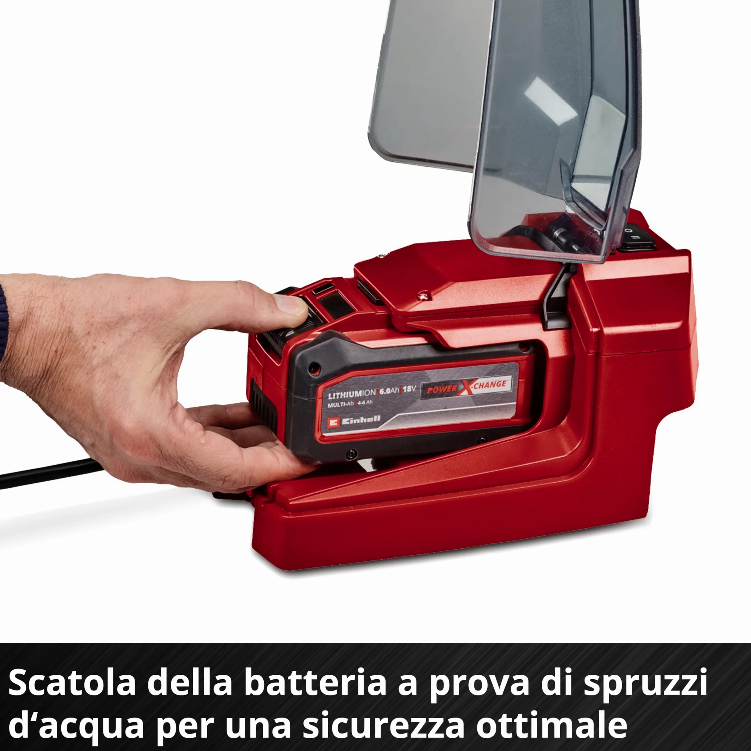 Pompa per acque scure Einhell a batteria GE-DP 18/25 Li-Solo Power X-Change (18 V, 7.500 l/ora, prevalenza di 5 metri, 2 modalità di potenza, batteria esclusa)