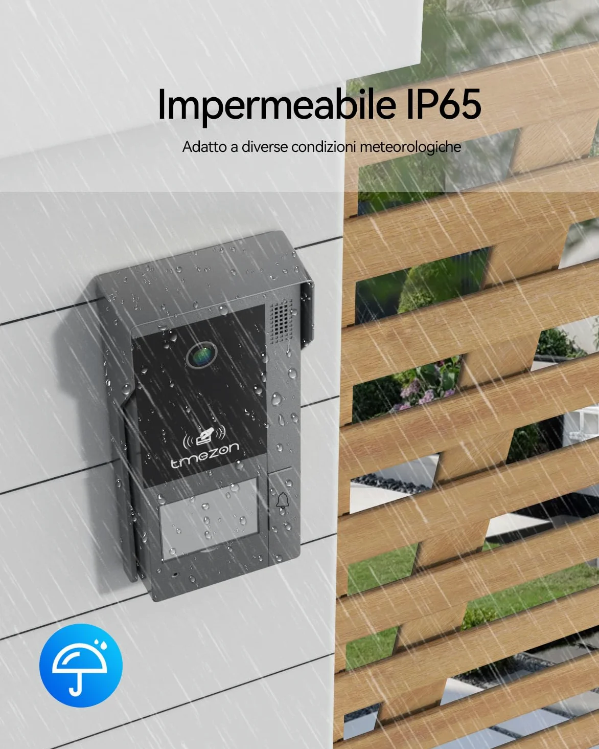 TMEZON Videocitofono Wifi Smart 2 Fili Video Citofoni M790,1080P monitor e Campanello Esterno con Telecamera,APP/Carta RFID Unloc,Rilevamento del Movimento Umano