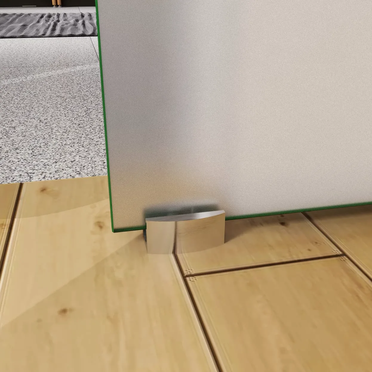 100x225 cm Porta Scorrevole in Vetro da 8 mm Temperato Opaco con Pellicola Anti-frantumi con Binario in Alluminio Bianco Verniciato