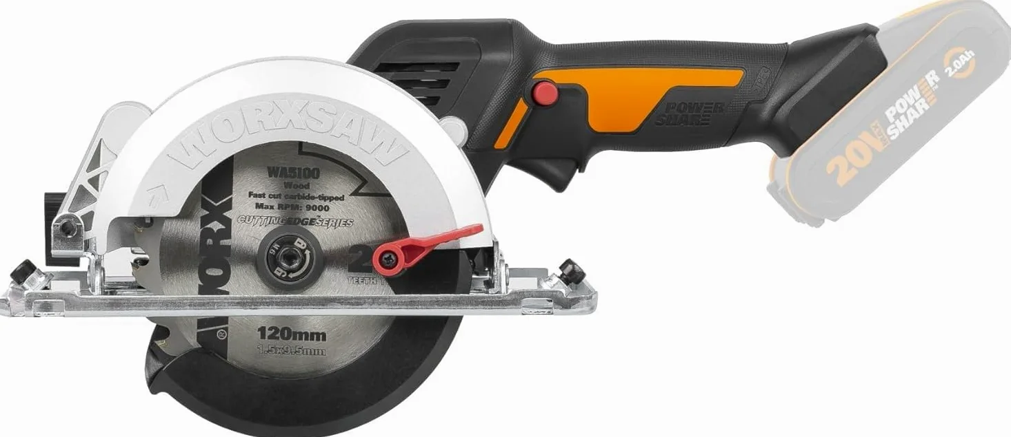 Worx WX531.9 Sega circolare compatta ad immersione ø 120mm 20V a batteria - solo corpo macchina