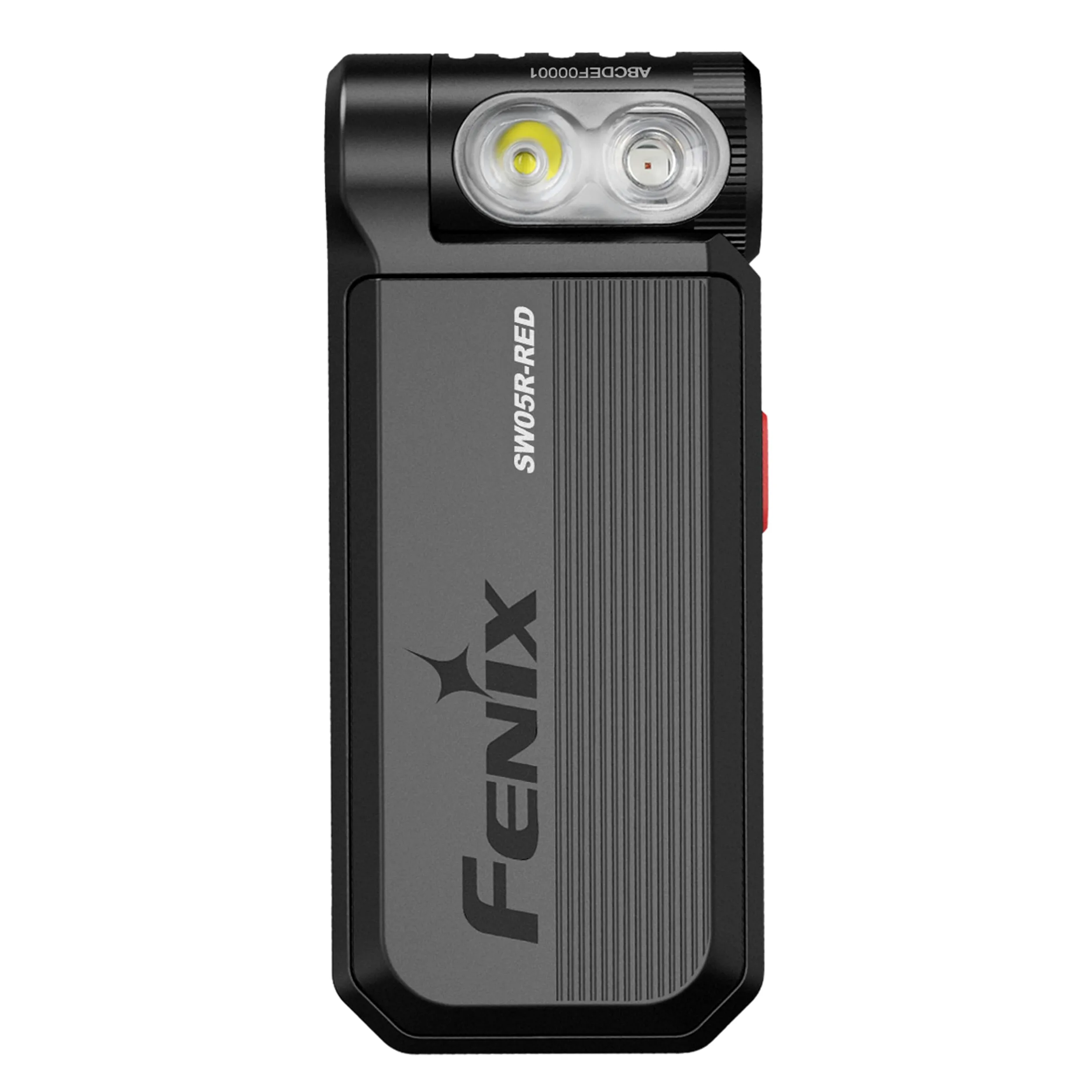 fenix SW05R-Corpo rosso, nero | LED bianchi e rossi | Torcia ricaricabile per ispezione e sicurezza | 150 lumen | 39 m | 49 ore max | Luce bianca a 3 livelli | Luce rossa da 10 lumen | Testa rotante a