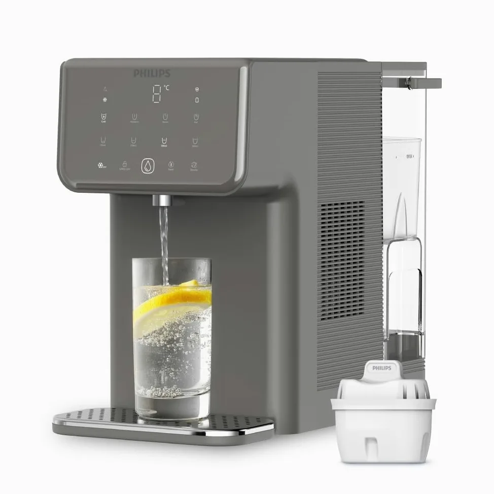 Philips 3500 Series Erogatore di Acqua Calda e Fredda con Filtrazione Taste+, Acqua Filtrata Calda e Fredda in Pochi Secondi, Protezione Antibatterica UV-C, Nessuna Installazione Necessaria