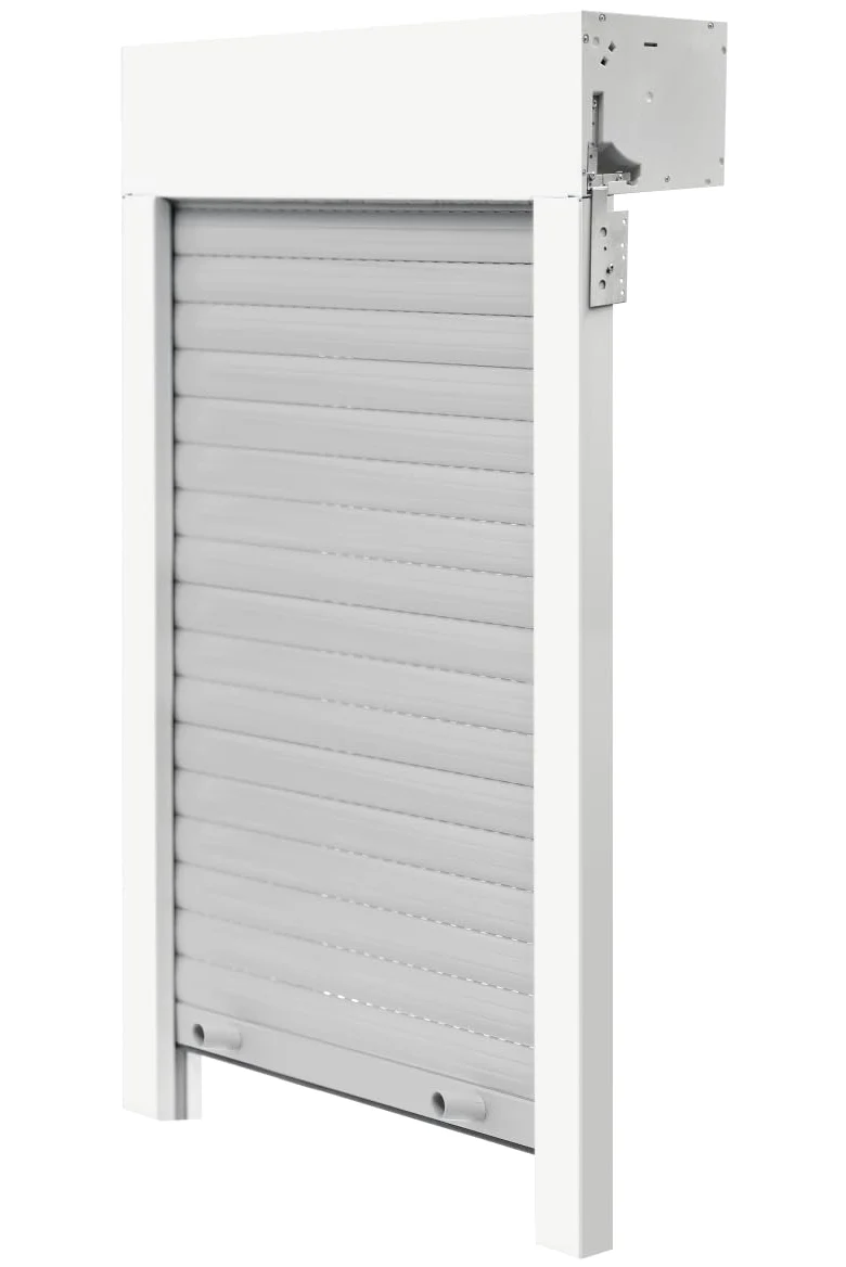 Schellenberg 20099 Set di tapparelle per finestre con montaggio dall'alto, 120 x 140 cm, bianco/grigio