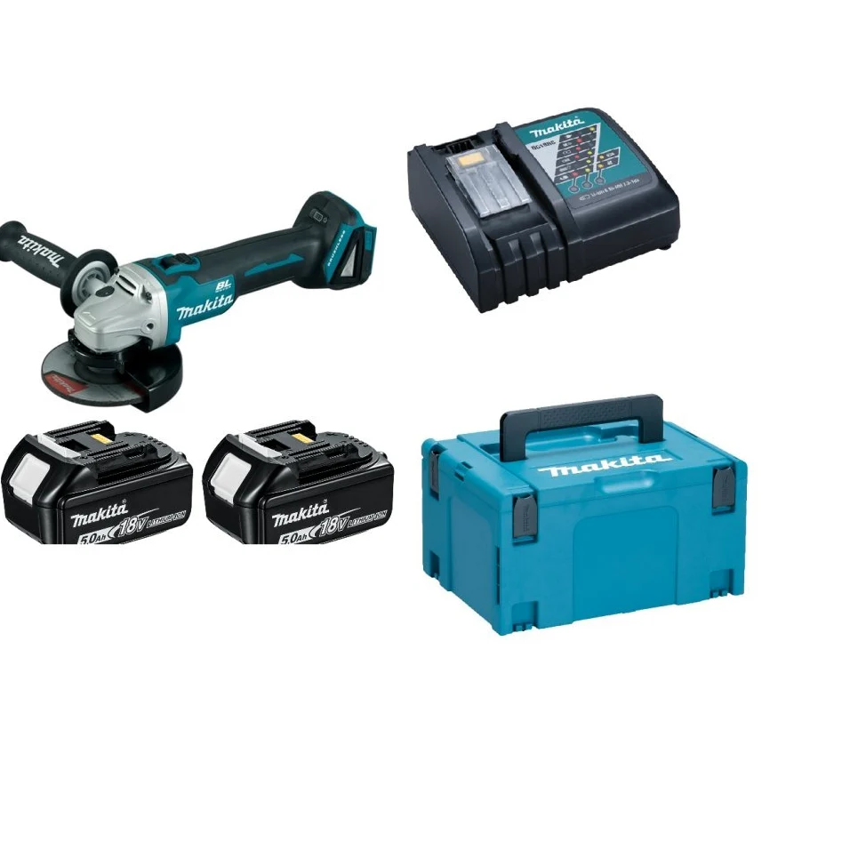 Makita DGA506RTJ Smerigliatrice angolare 125mm 2x18V 5Ah Li-ion con valigetta Makpac