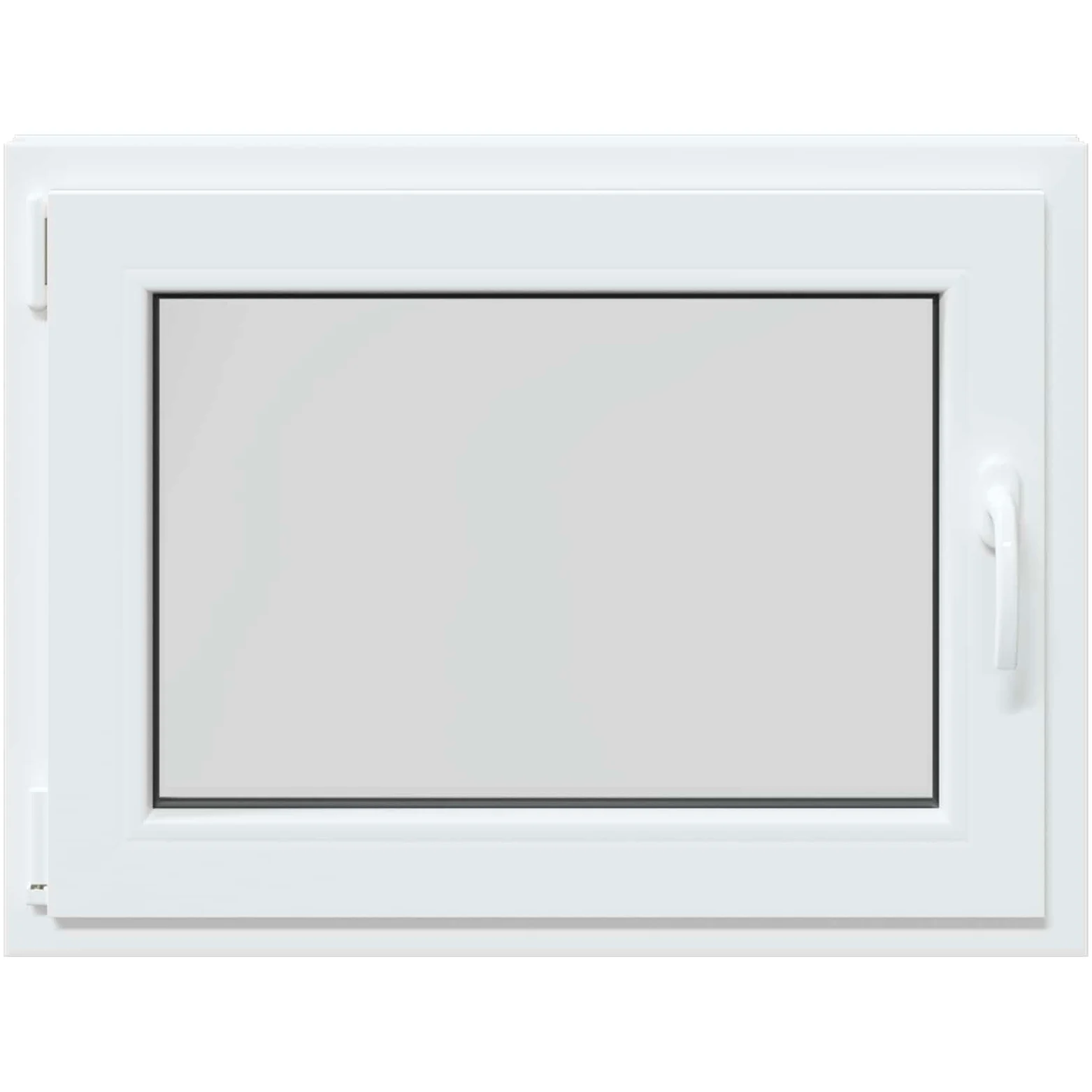 Finestra manuale RISOR 80 x 60 cm PVC e vetro, design moderno della finestra per cantina, vetro PVC resistente, efficiente dal punto di vista energetico, isolamento termico, fonoassorbente