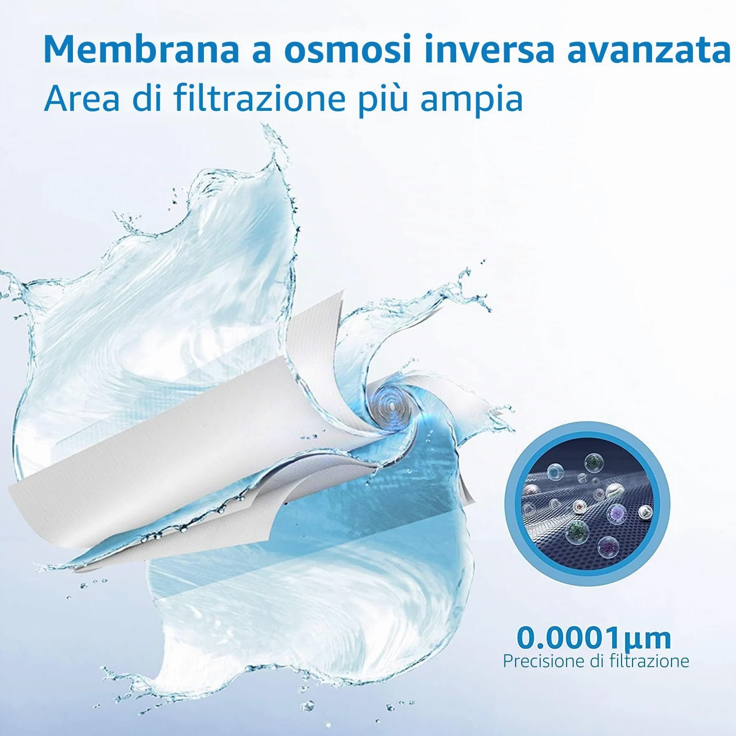 Waterdrop Filtro WD-G2P6MRO, ricambio per sistema di osmosi inversa WD-G2P600-W