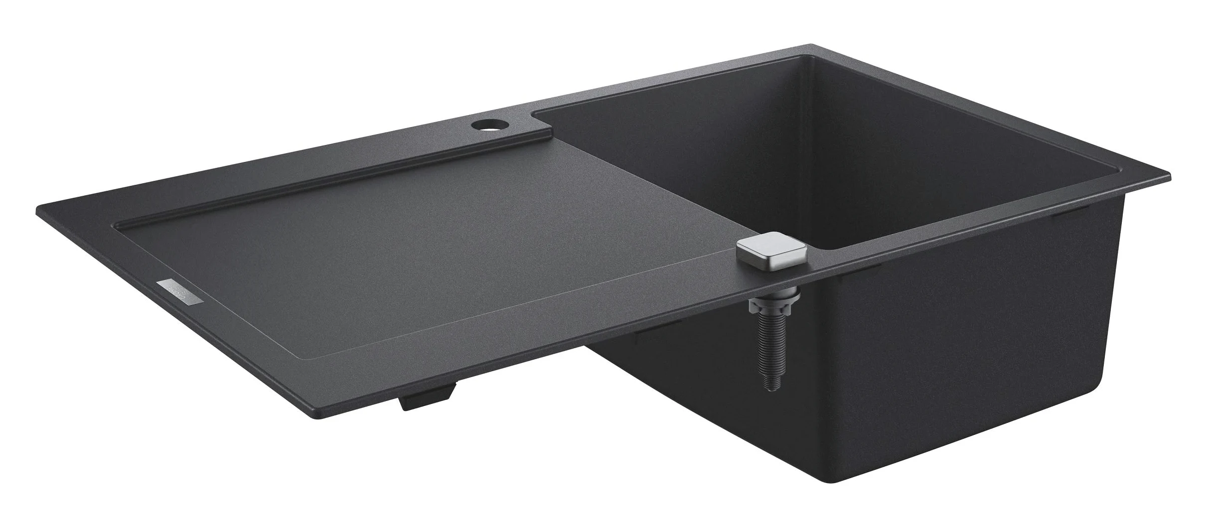 Grohe K500 Lavello in Materiale Composito con Gocciolatoio, Vasca Singola e Gocciolatoio, Granite Black, 86 x 50 cm