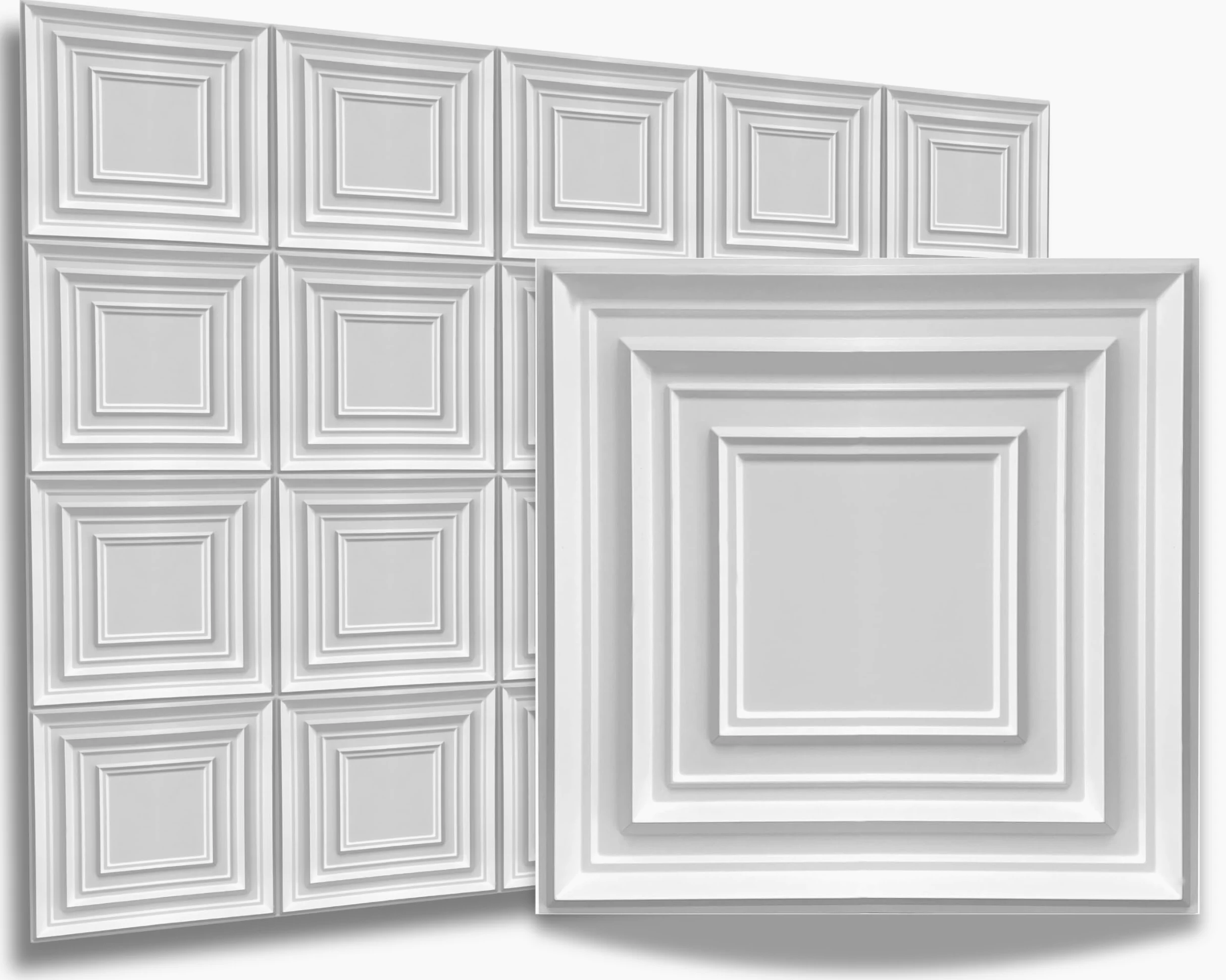 Pannelli 3D murali decorativi in ​​plastica PVC per pareti & per soffitto >50 cm x 50 cm< effetto 3D, impermeabili, duri. Spessore 1mm