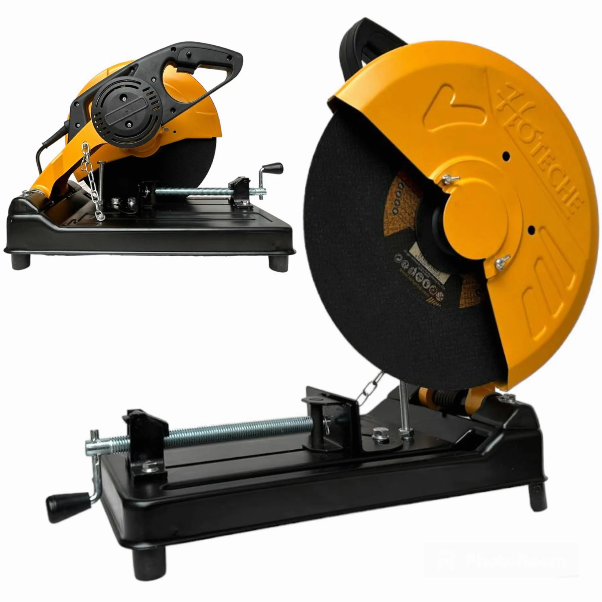 Troncatrice per Ferro Metallo 2500W, 3900 Giri/min, Disco 355mm, Taglio Circolare Morsa da Banco