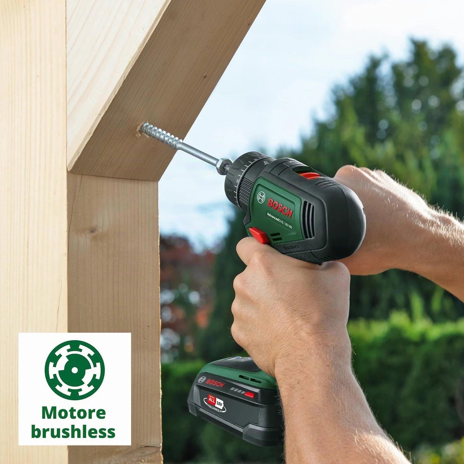Bosch trapano battente-avvitatore batteria AdvancedImpact 18V-80 QuickSnap (foratura a percussione/avvitamento; 18V; brushless; 82Nm; mandrino metallo 13mm; batteria e caricabatt.)