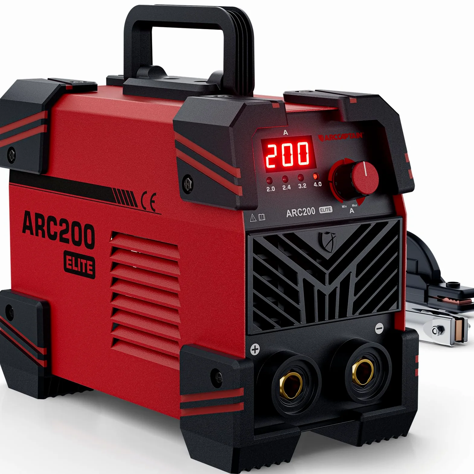 ARCCAPTAIN Saldatrice Elettrodo da 200A con Ampio Display a LED, Saldatrice Inverter ARC con e Inverter IGBT, Saldatrice Laser Portatile 230V con Avvio a caldo, forza d'arco
