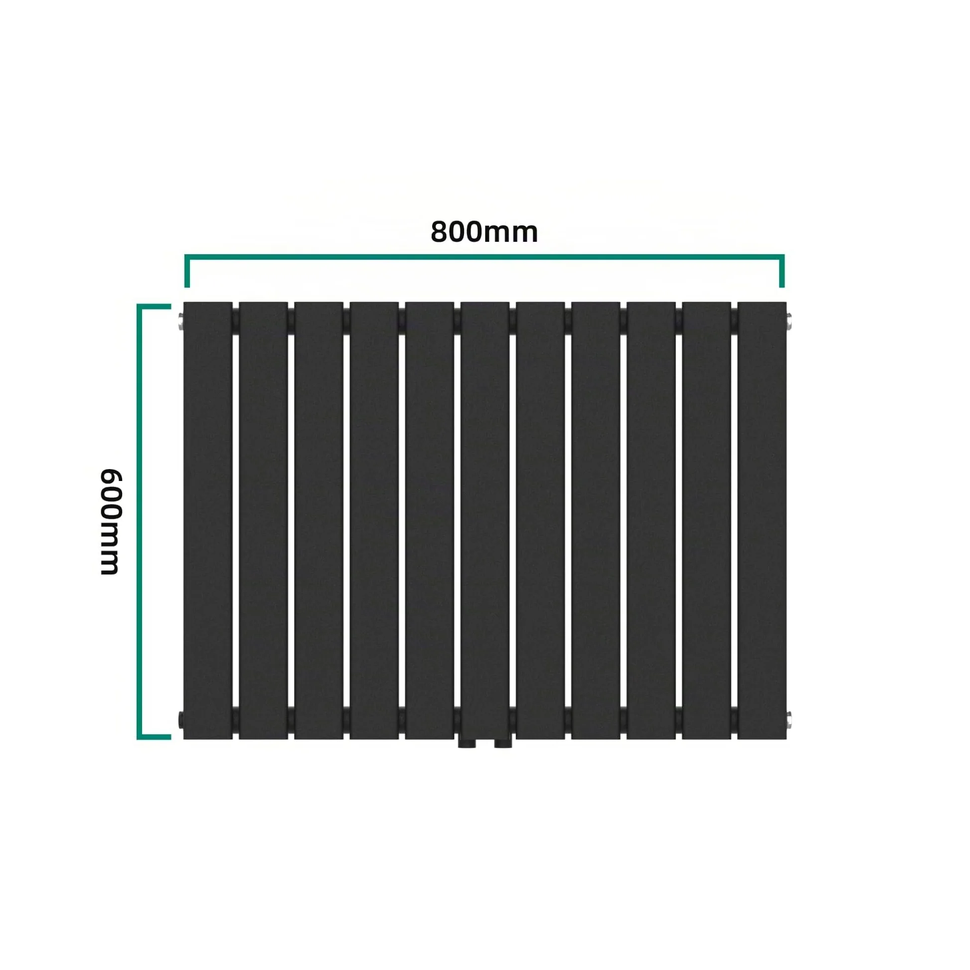 [neu.haus] Termosifone da Parete Radiatore Design Riscaldamento ad Acqua Calda Termoarredo a Pannello Singolo con Elementi Piatti 60 x 80 cm - Nero