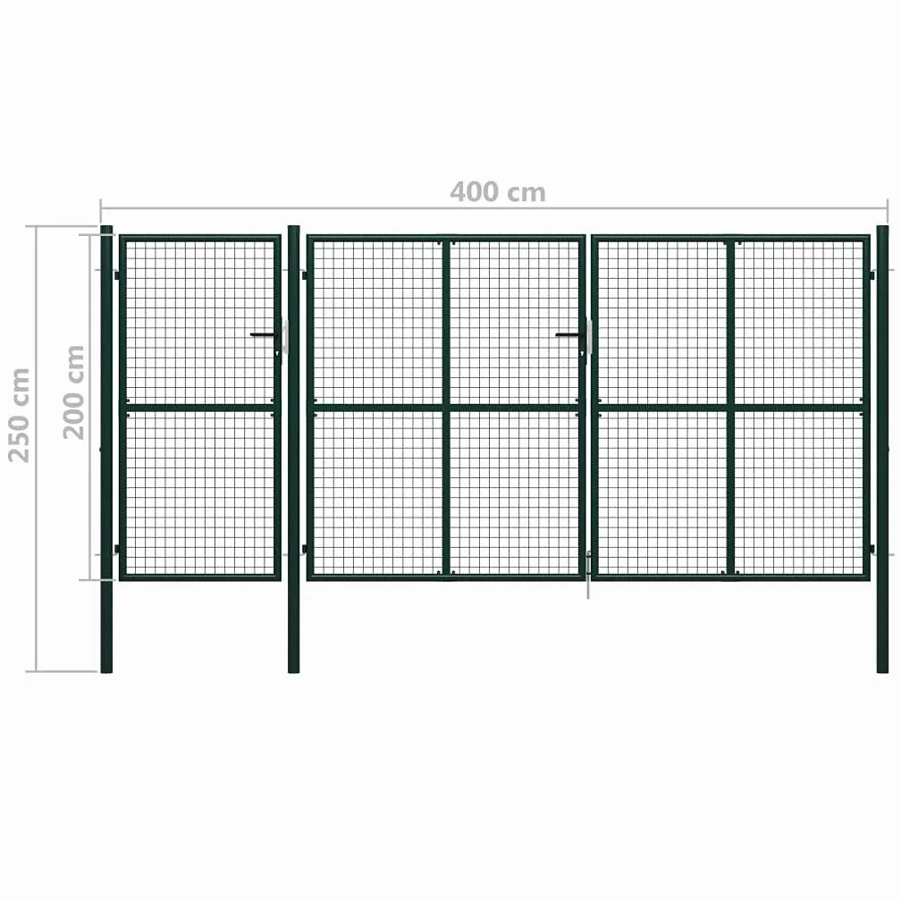 Gecheer Cancello per Giardino in Acciaio 400x200 cm Verde-Home