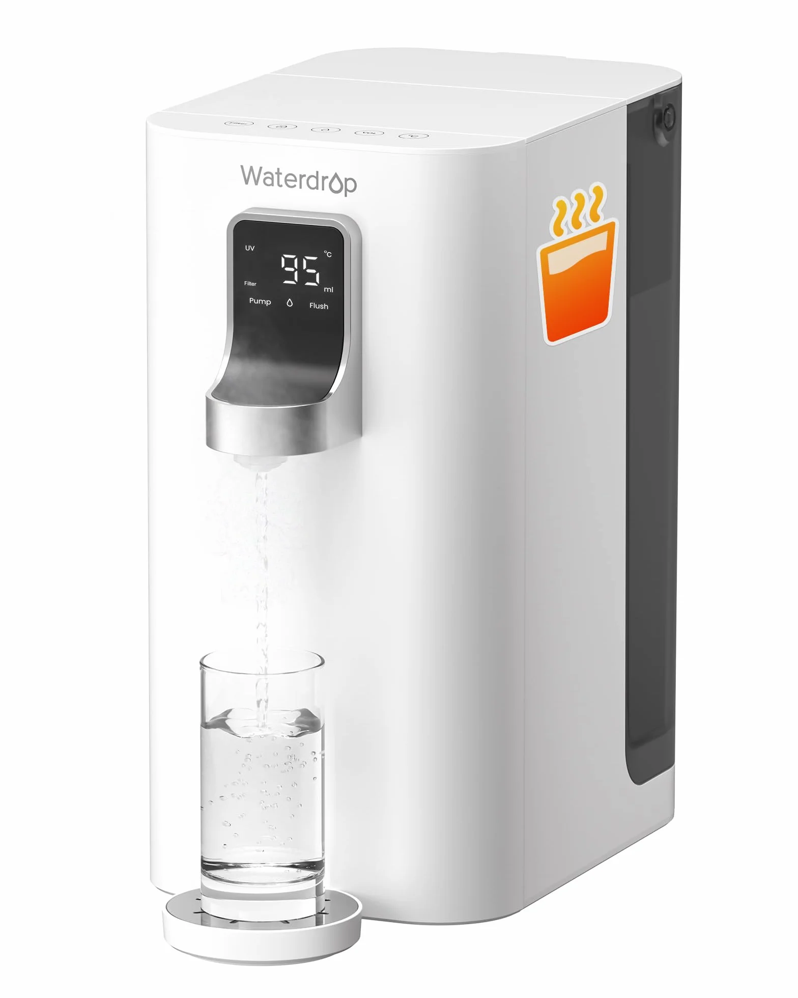 Waterdrop K19-H Riscaldatore Istantaneo con Osmosi Inversa, Distributore Acqua da Tavolo Senza Allacciamento, Riduzione TDS, 4 Livelli Temperatura, Acqua Senza Calcare