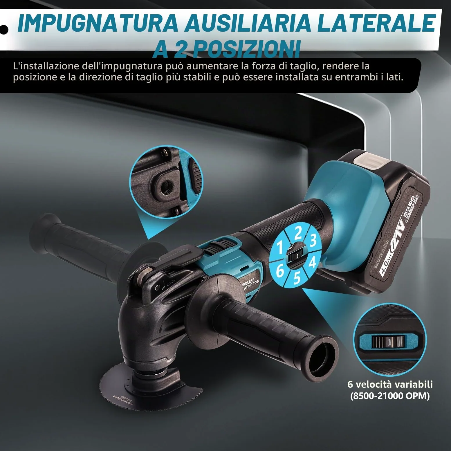 YEARTOP Strumento Multifunzione a Batteria con 2 Batterie da 4000 mAh