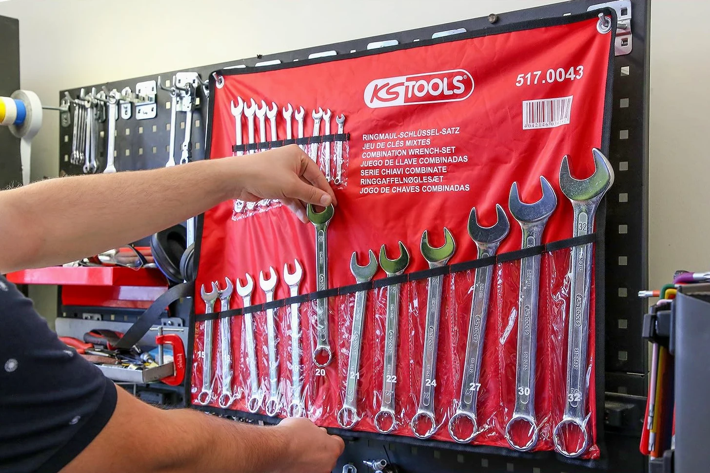 KS Tools 517.0043 Serie di chiavi combinate,inclinate,21pz.6-32mm