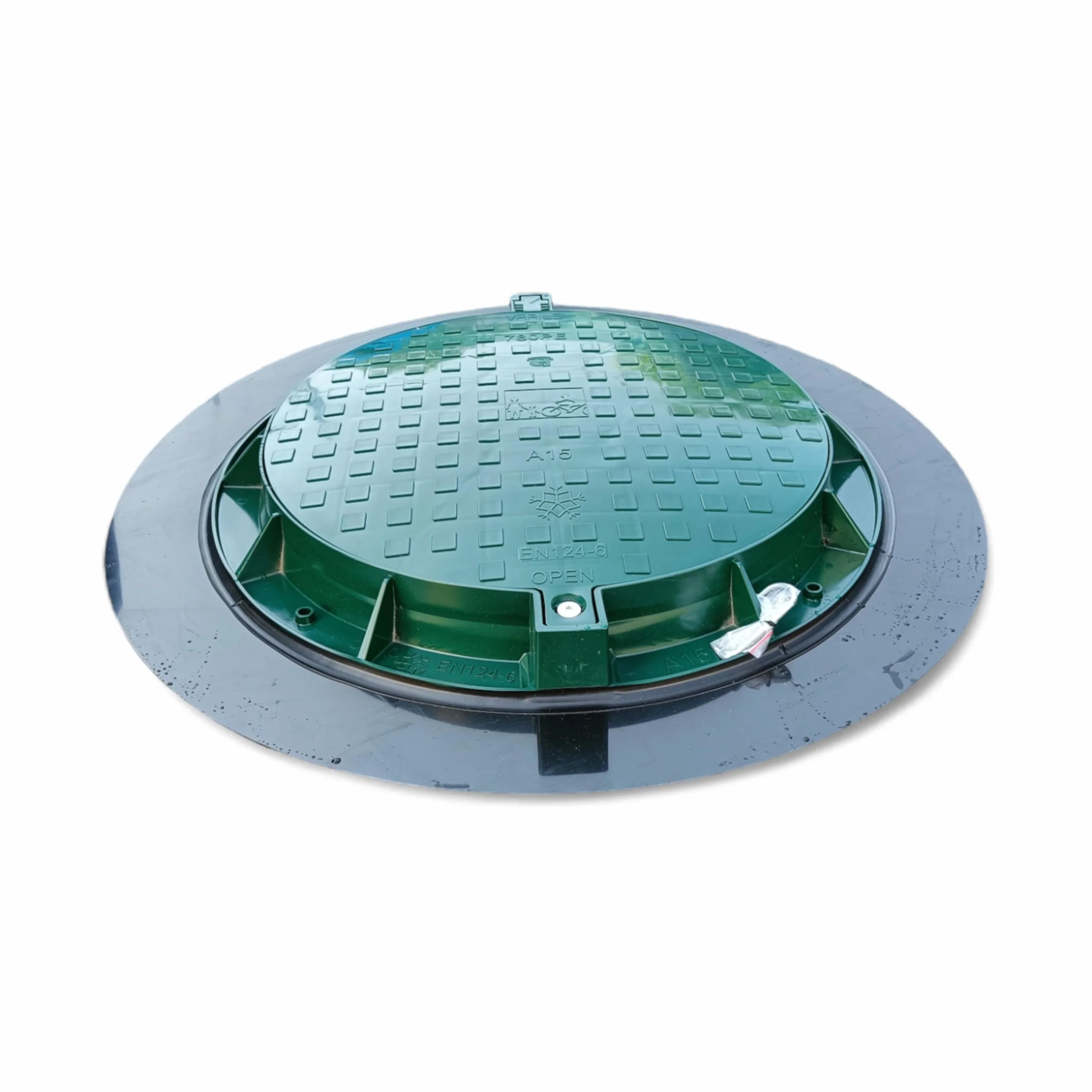 Varile 1100mm XXL Copertura tombino in plastica I coperchio pozzetto universale I coperchio cisterna (verde)