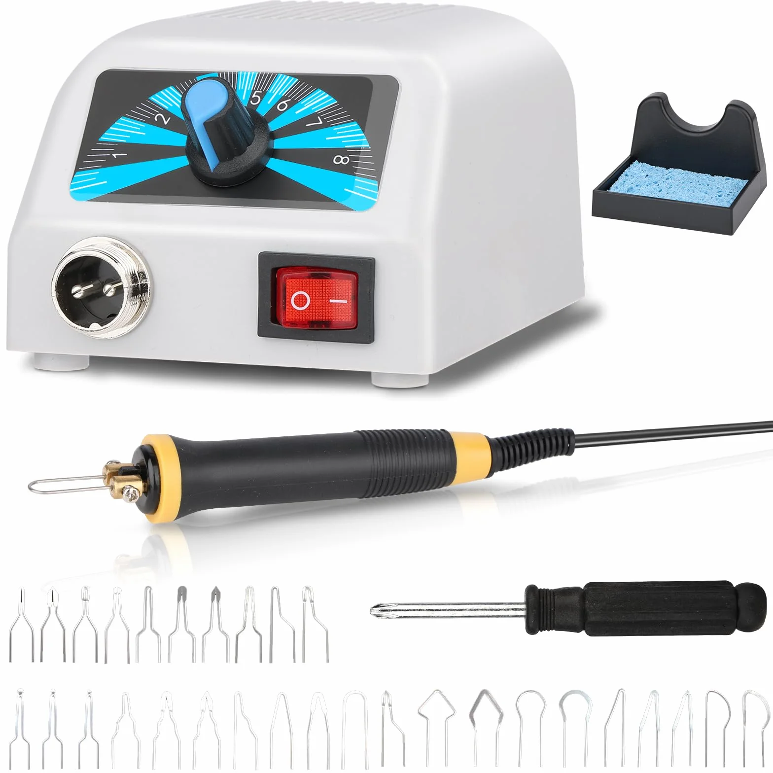 Kit Pirografo per Legno 60W,Macchina per Pirografo Professionale con Temperatura Regolabile,100°C-800°C,30 Punte,Adatto Prime Armi e Dilettanti di Pirografia
