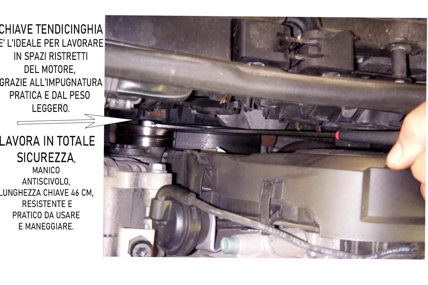 YASTA Chiavi tendicinghia Poligonali Curve dadi Chiavi per puleggia Set 5Pz 13 15 16 17 19 mm