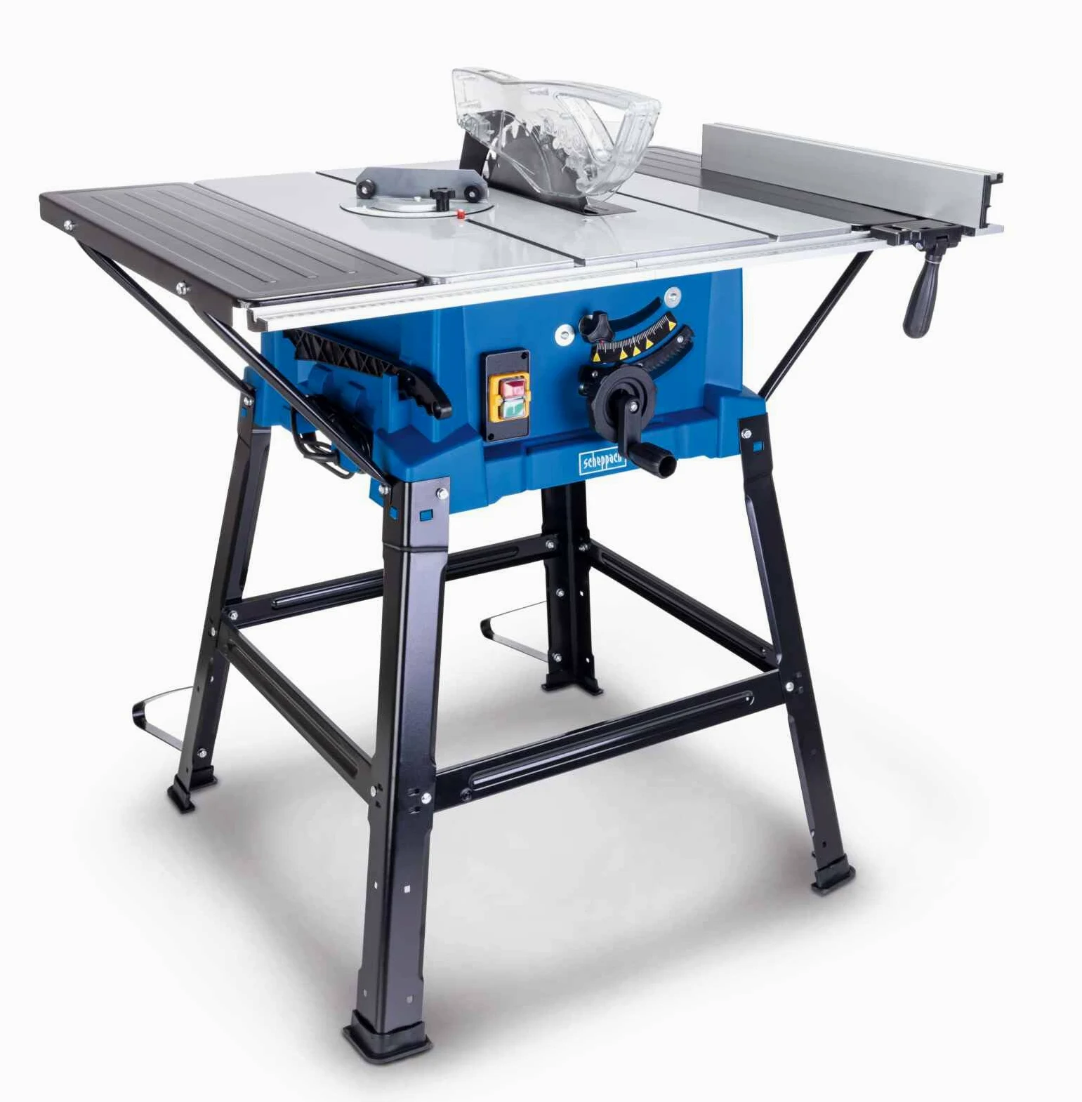 Scheppach Sega circolare da tavolo HS110 | 2000 W | Lama Ø254 mm | Altezza di taglio fino a 87 mm | Allargamenti da tavolo | Viene fornito con protezione lama, guida angolare e guida parallela