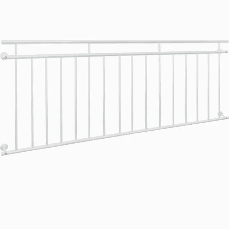 ECD Germany Ringhiera Balcone Francese 90 x 225 cm Bianco Opaco in Acciaio Verniciato a Polvere Supporto Protezione Finestre Griglia Parapetto Balaustra Inferriata a Sbarre 225x90 Recinzione Terrazza