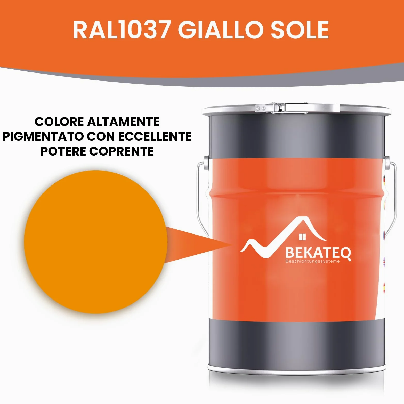 BEKATEQ 2C Resina epossidica 5kg Giallo sole I Pittura per pavimenti industriali, garage, officine I Vernice per calcestruzzo a basso odore, rivestimento per pavimenti interni e esterni BE-702