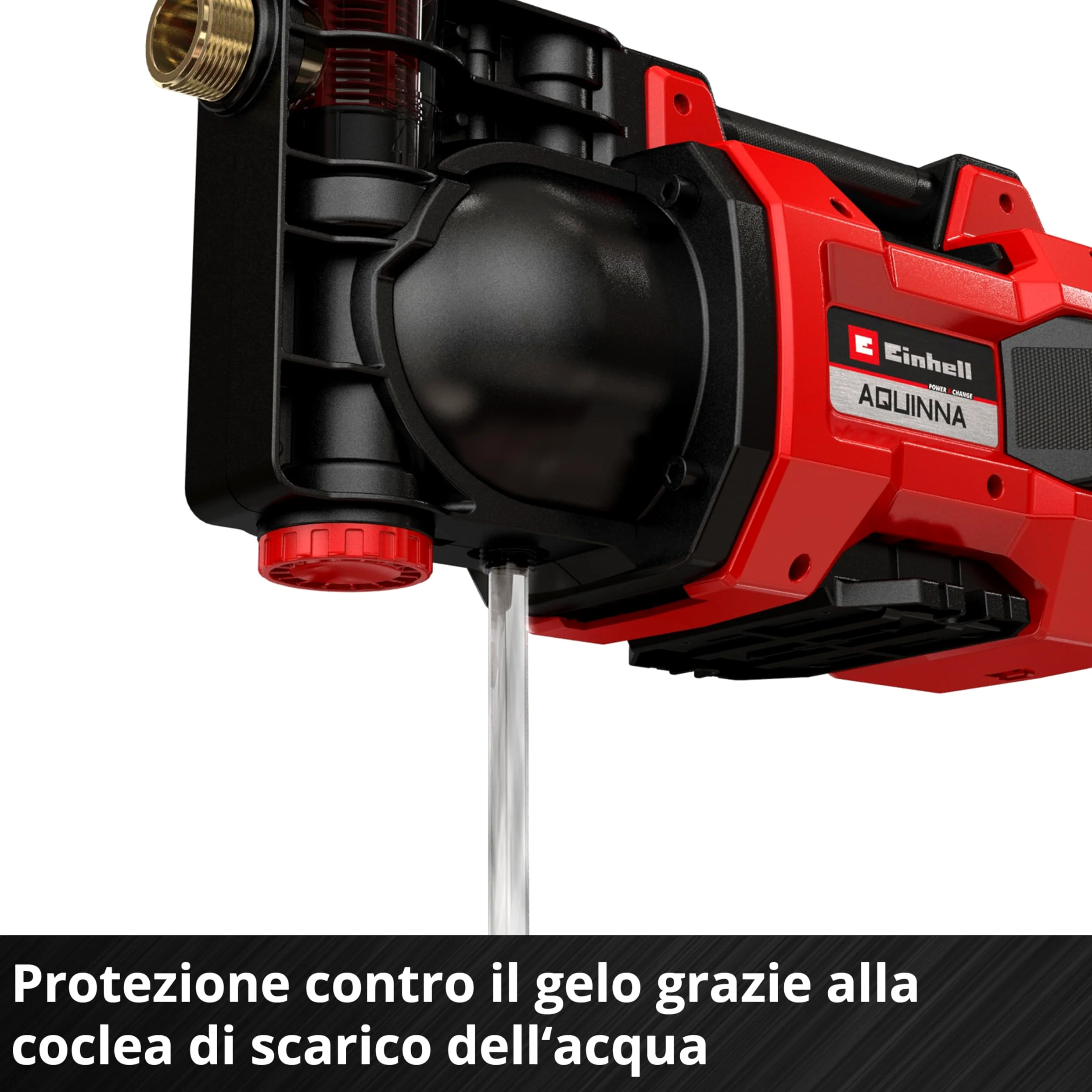 Einhell AQUINNA 18/30 F Pompa di irrigazione a LED Power X-Change (18 V, portata max. 3.000 L/h, 2 slot batteria, doppia autonomia, modalità ECO/BOOST, prefiltro, senza batteria)