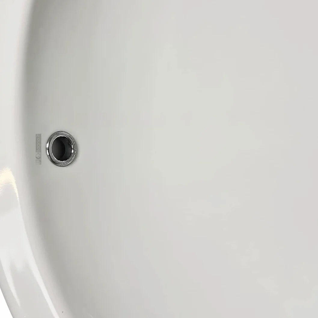 LAVABO Incasso TONDO Ceramica - Lavandino Soprapiano OVAL L. 62 x 52 cm Monoforo Pred. a 3 Fori
