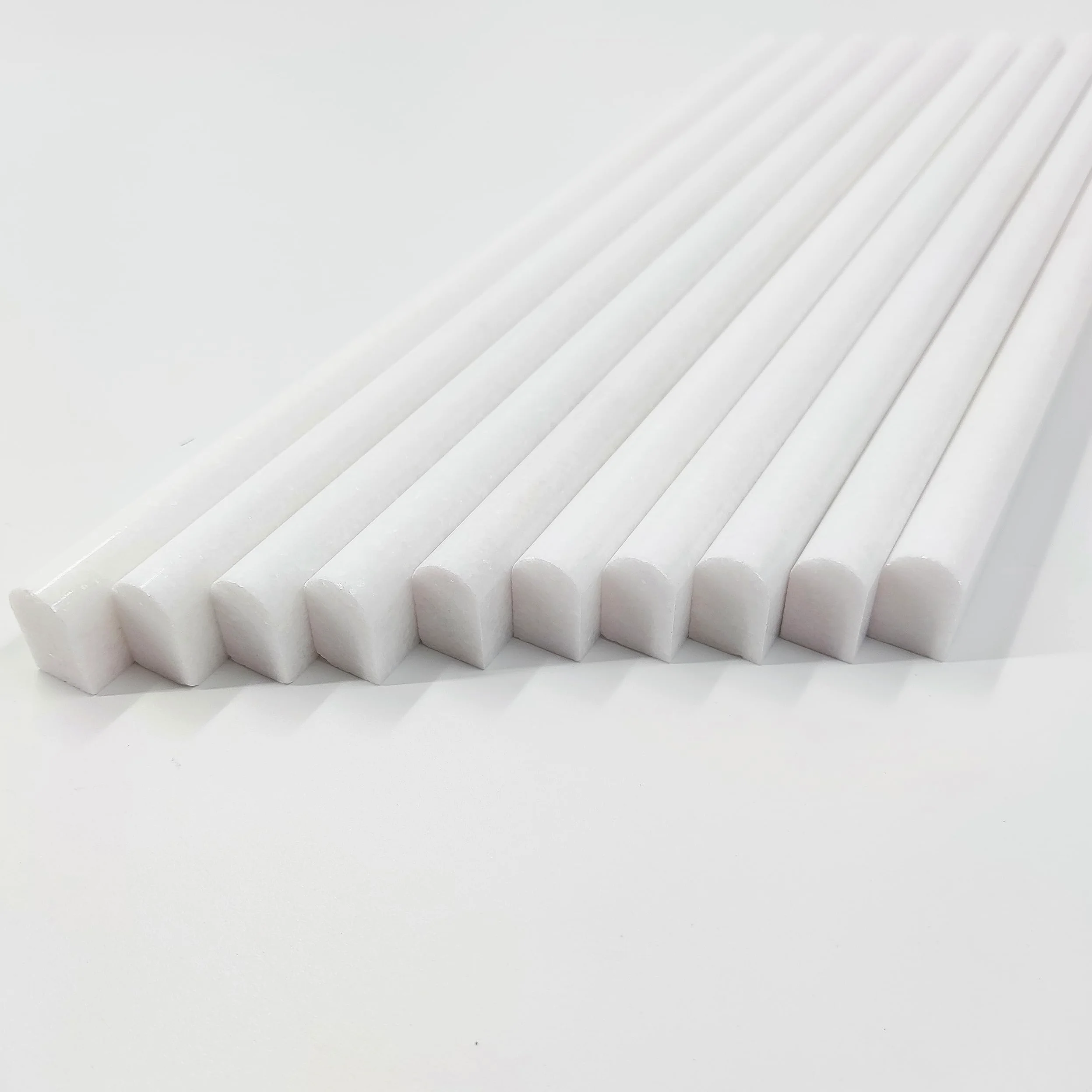 15 piastrelle greche in marmo bianco lucido, bordo da 30,5 cm, per bagno, backsplash, cucina, doccia (bianco)