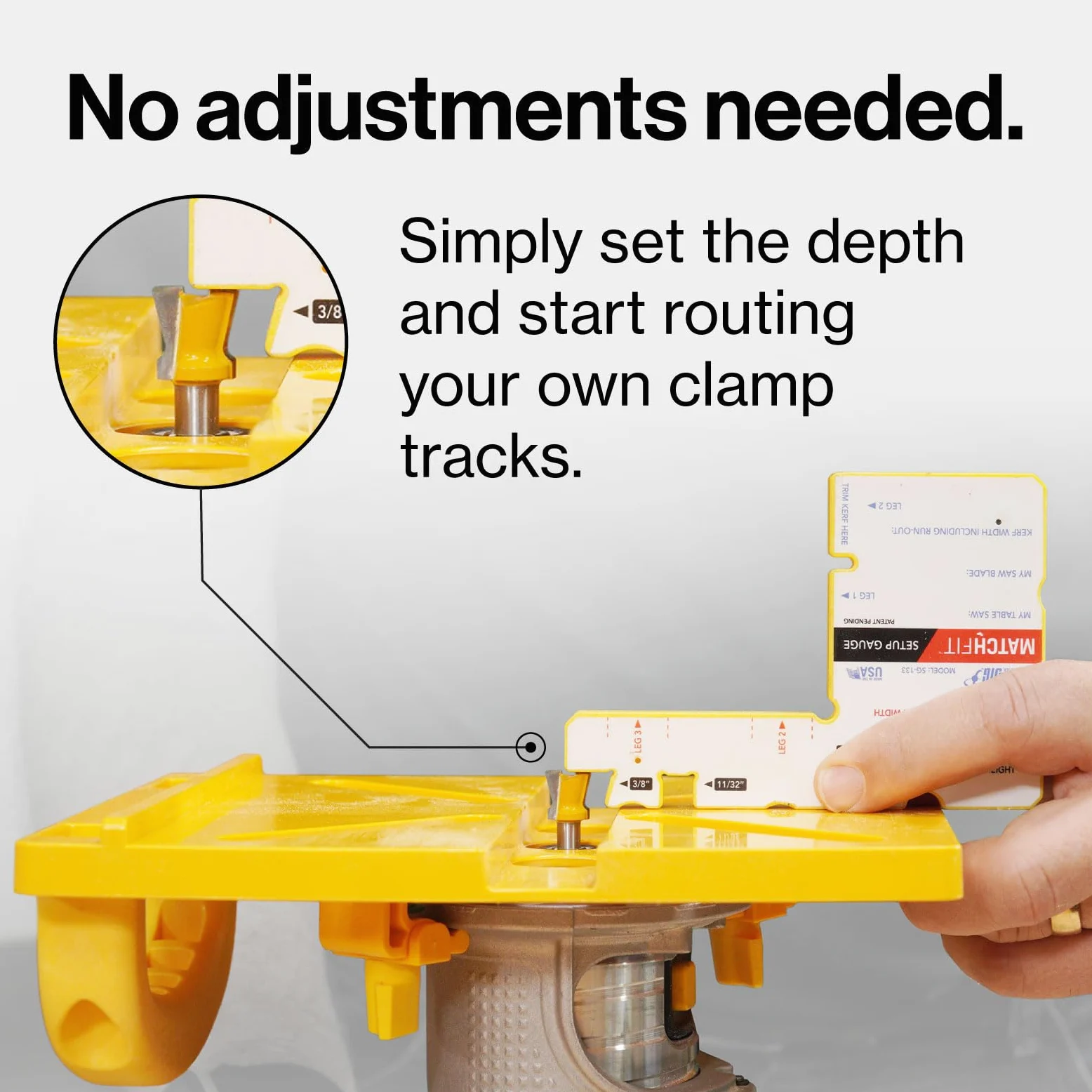 MICROJIG MatchFit Grid Routing Guide – Strumento di precisione per binari di bloccaggio a coda di rondine, installazione facile, design autosindicizzante, compatibile con router | Kit completo per