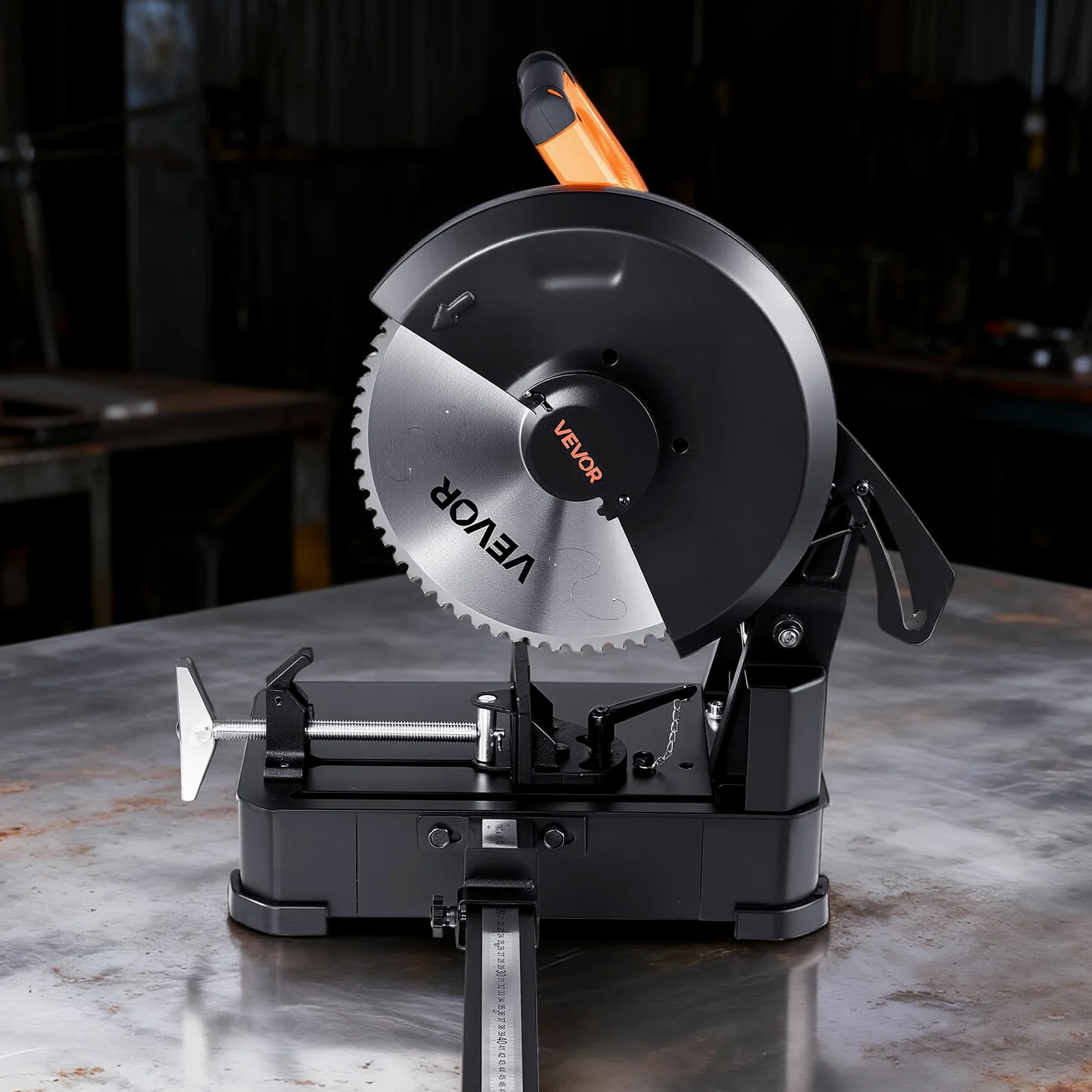 VEVOR Troncatrice per Taglio dei Metalli con Lama a Freddo in Acciaio Inox da 355 mm, Motore Brushless da 3500 W, Velocità Regolabile 750-1200 giri/min, Angolo 0-45°, Troncatrice Taglio Metallo