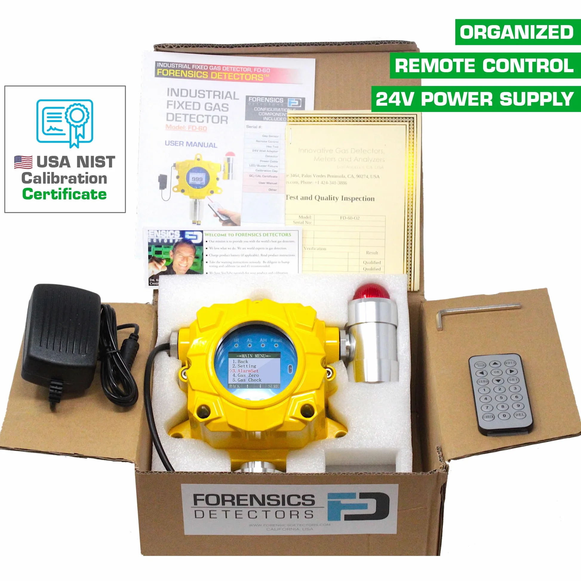 Monitor H2S | Montaggio a Parete Industriale | Montaggio a Parete | Certificato di Calibrazione EU & USA | Uscita Relay, RS485 MODBUS, 4–20 mA | 0–100 ppm H2S |