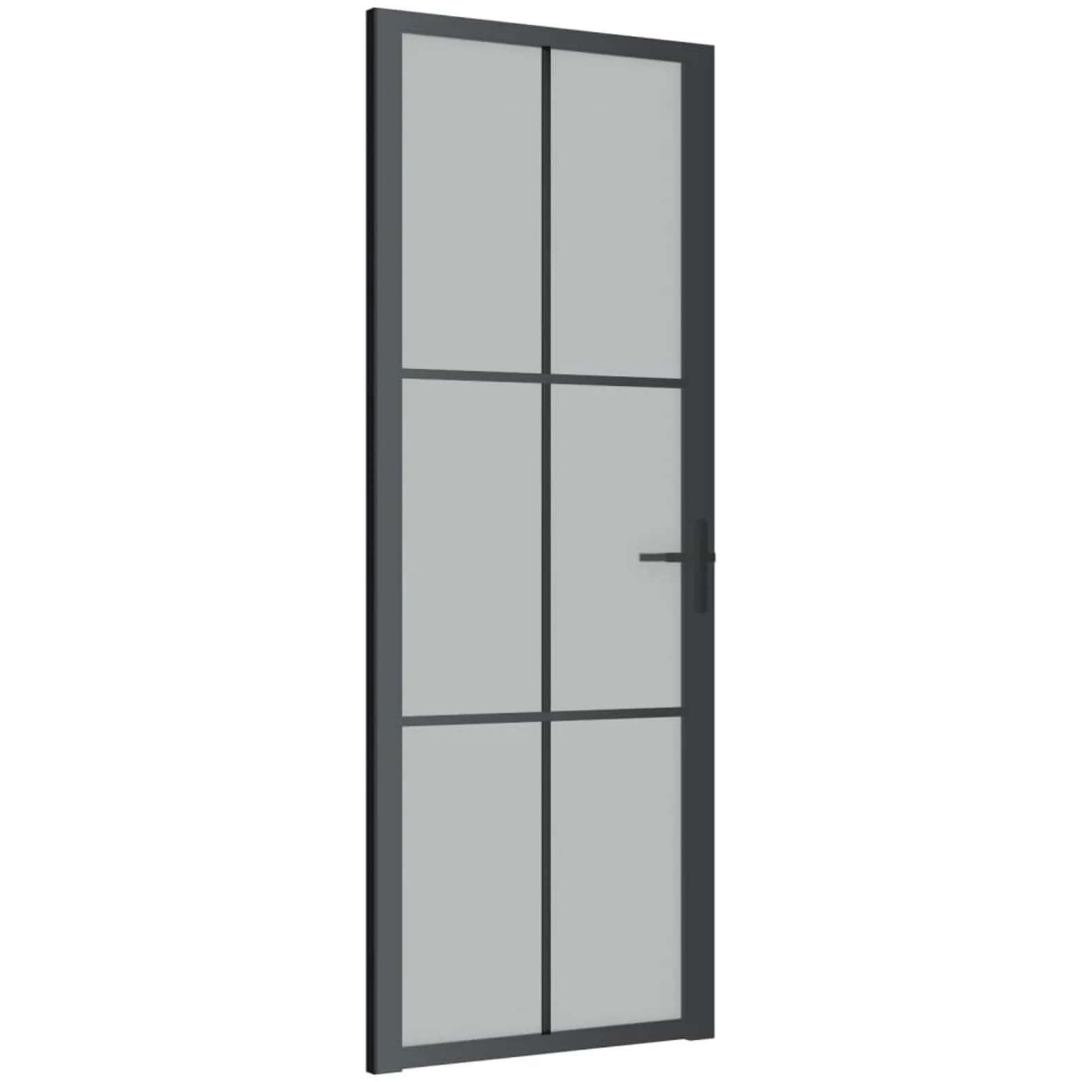 Porta Interna in Vetro Temperato Moderno, Sicuro, Durevole e Facile da Installare, Nero e Ghiaccio 76x201.5 cm