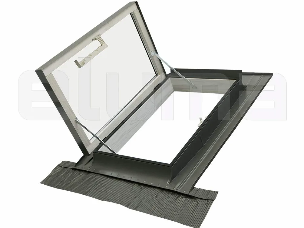 Lucernario - Finestra da tetto CLASSIC LIBRO | Finestra per uscita sul tetto | Vetro camera 4-9-4 | Apertura laterale | Made in Italy | 45x55 Base x Altezza