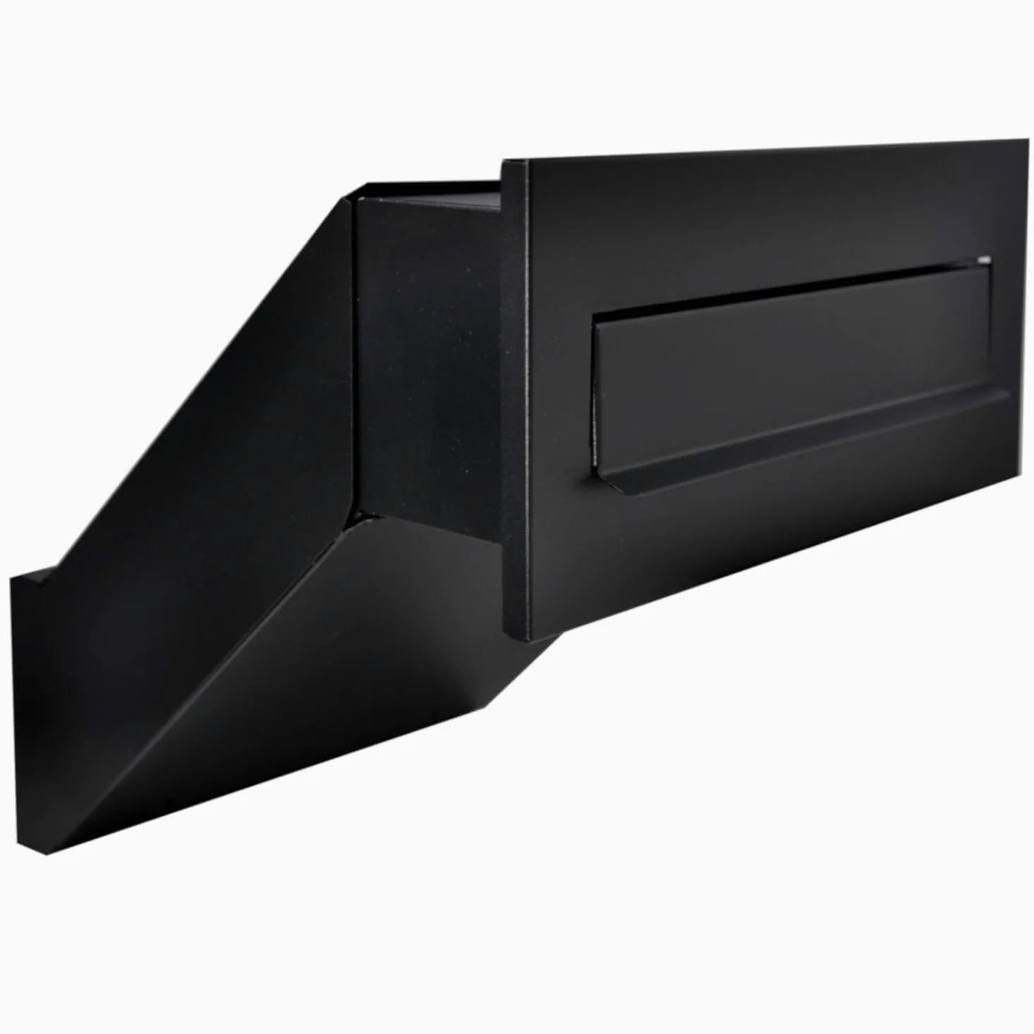 Cassetta delle lettere nera opaca RAL 9017 con telaio, cassetta delle lettere da incasso XXL, spessore della parete 260 – 420 mm, resistente alle intemperie, pannello frontale 305 x 135 mm, in lamiera
