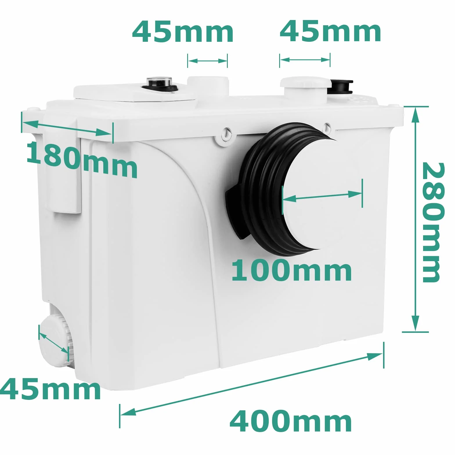 Sonnewelt Sistemi di sollevamento da 700 W, 190 l/min, pompa per acqua sporca, pompa per feci con 4 ingressi, pompa domestica per doccia, vasche da bagno, lavabo, lavatrice lavastoviglie