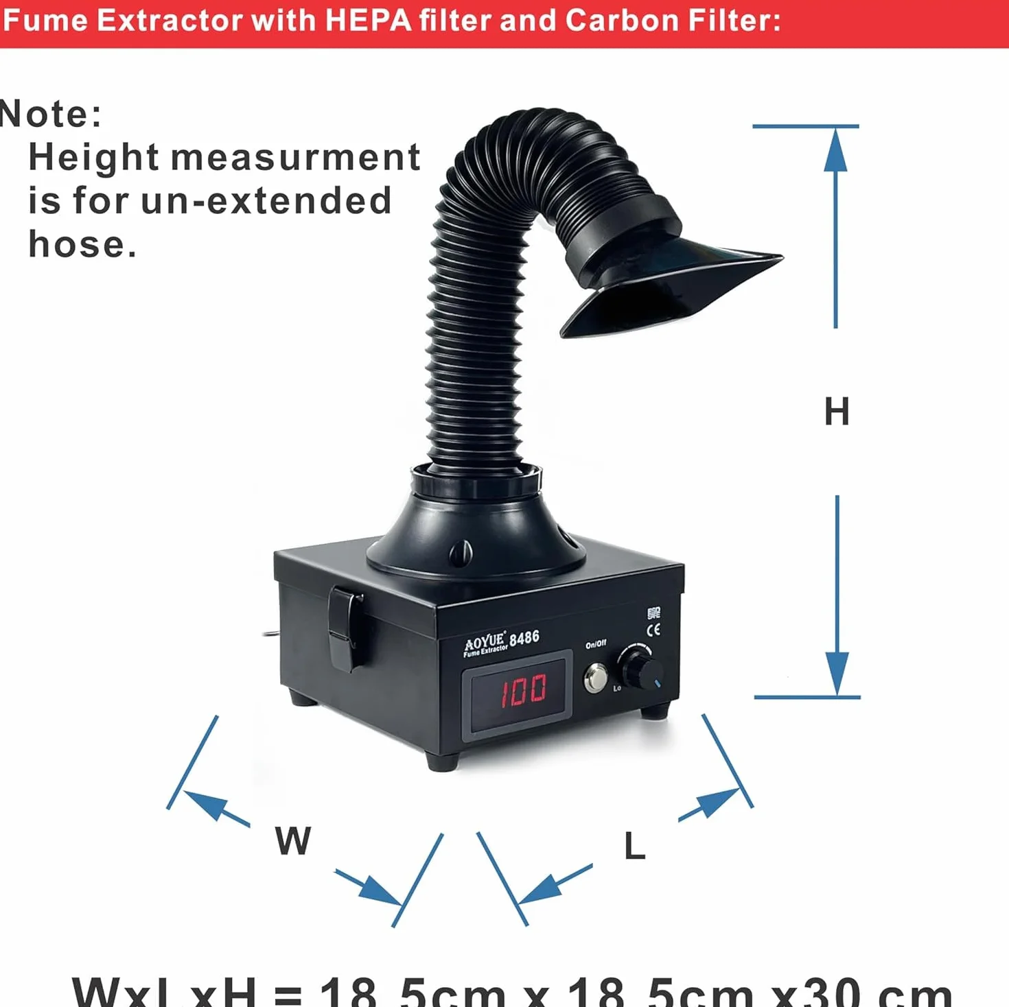 AOYUE 8486 Solder Fume Extractor Saldatura rimozione fumo progettato per prestazioni ottimali in Benchtop