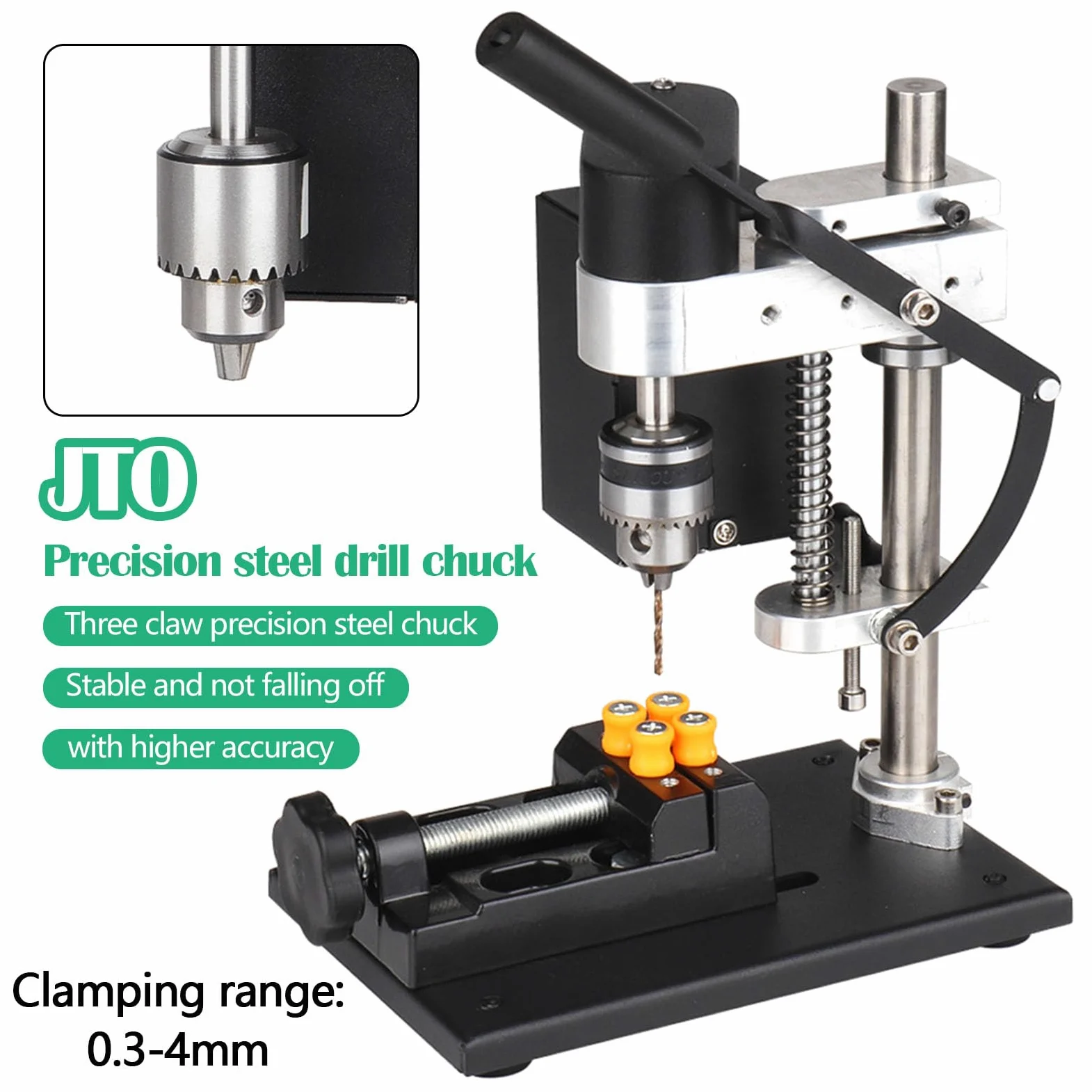 Trapano A Colonna, 250W Mini Trapano Banco Supporto Per Trapano Mandrino Trapano Velocità Regolabile 7 Velocità Con Una Portata 0,3-4MM Regolazione In Altezza 50MM Per Metallo Legno Acrilico Alluminio