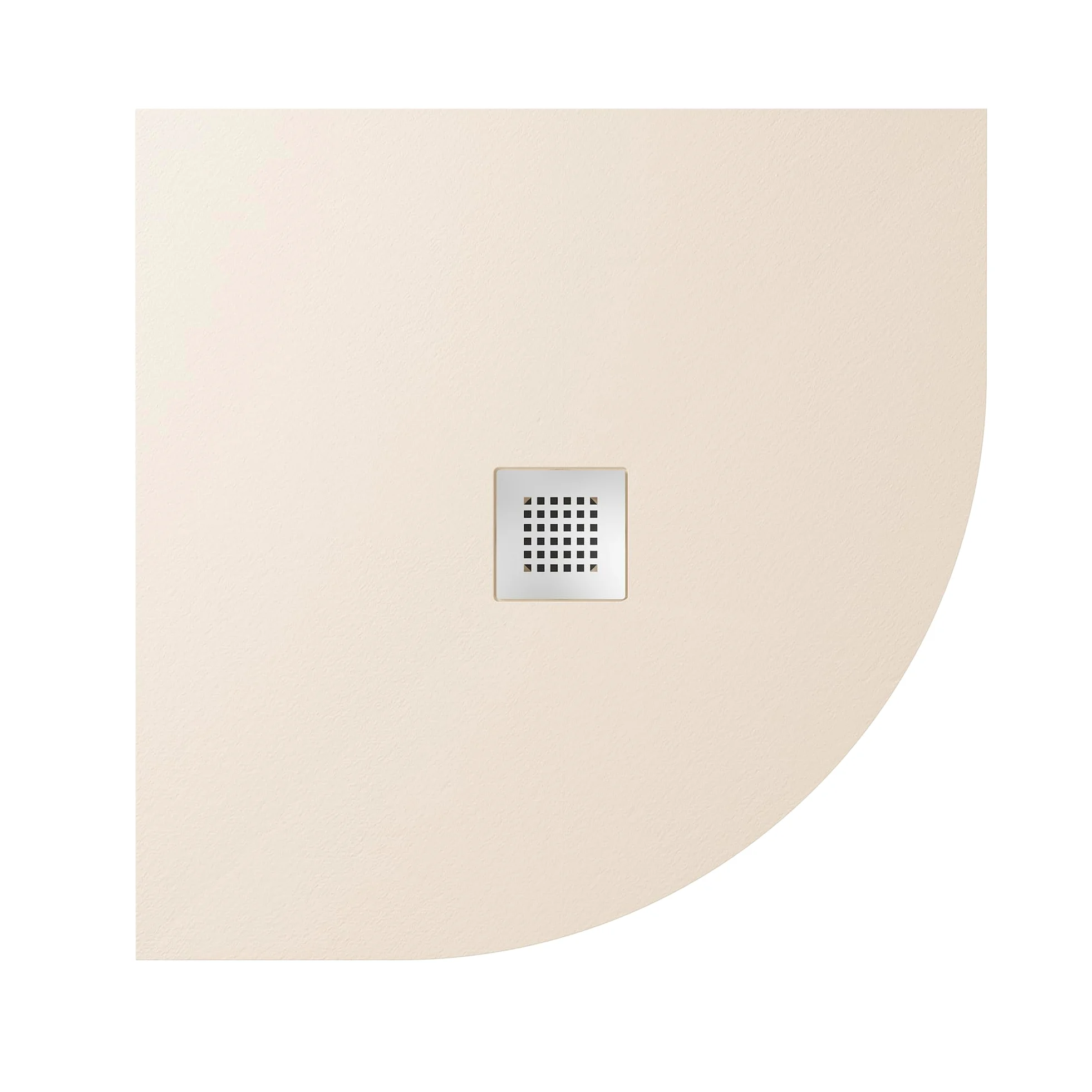 Piatto Doccia 80x80 cm Semicircolare Marmoresina Avorio Effetto Pietra Ultraslim Antiscivolo