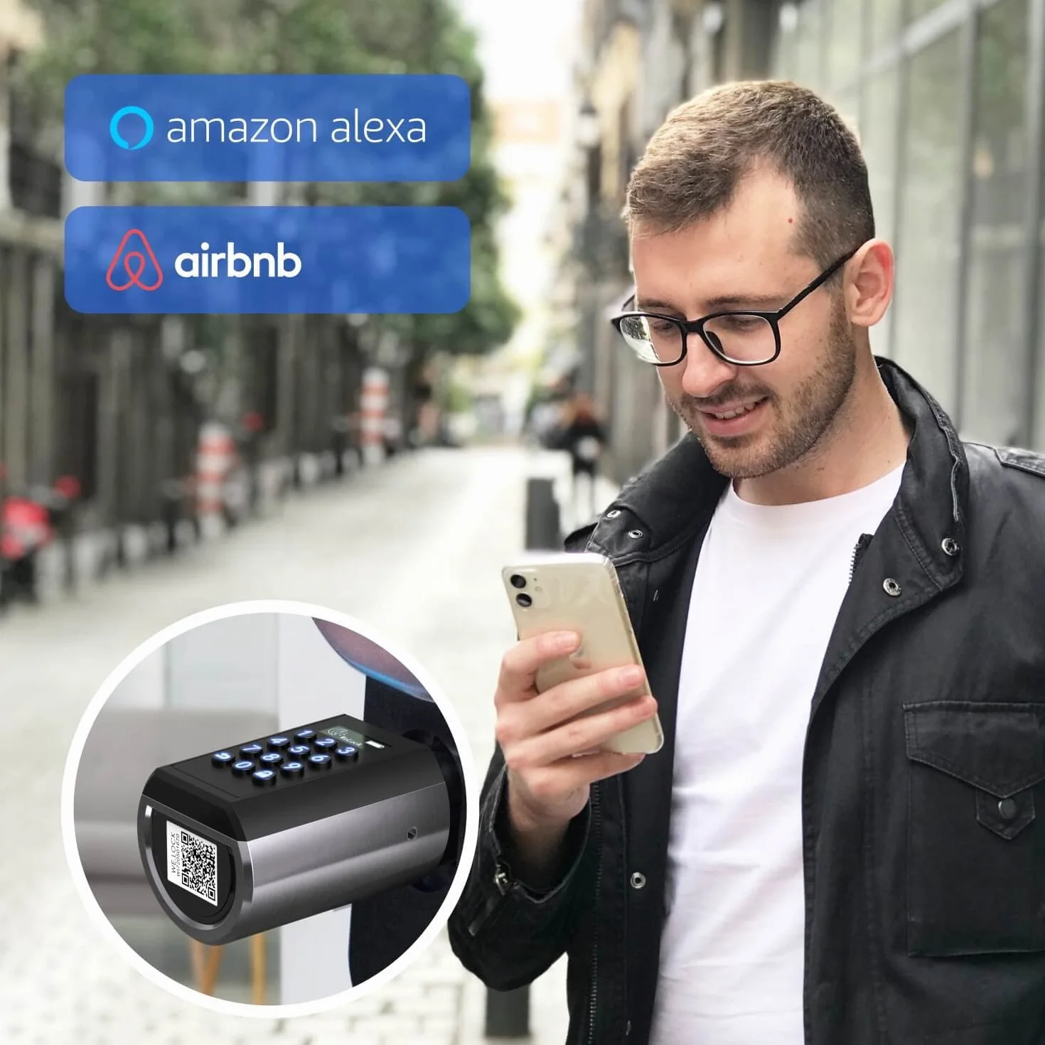 WELOCK PCBWIFIBOX Serratura Smart con WiFi e Password, RFID Card, serratura elettronica serratura porta blindata livello di impermeabilità IP65